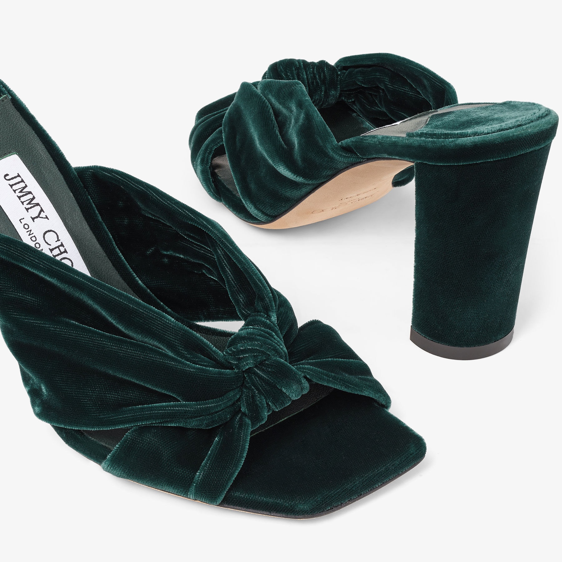 Avenue 85
Dark Green Velvet Mules - 3