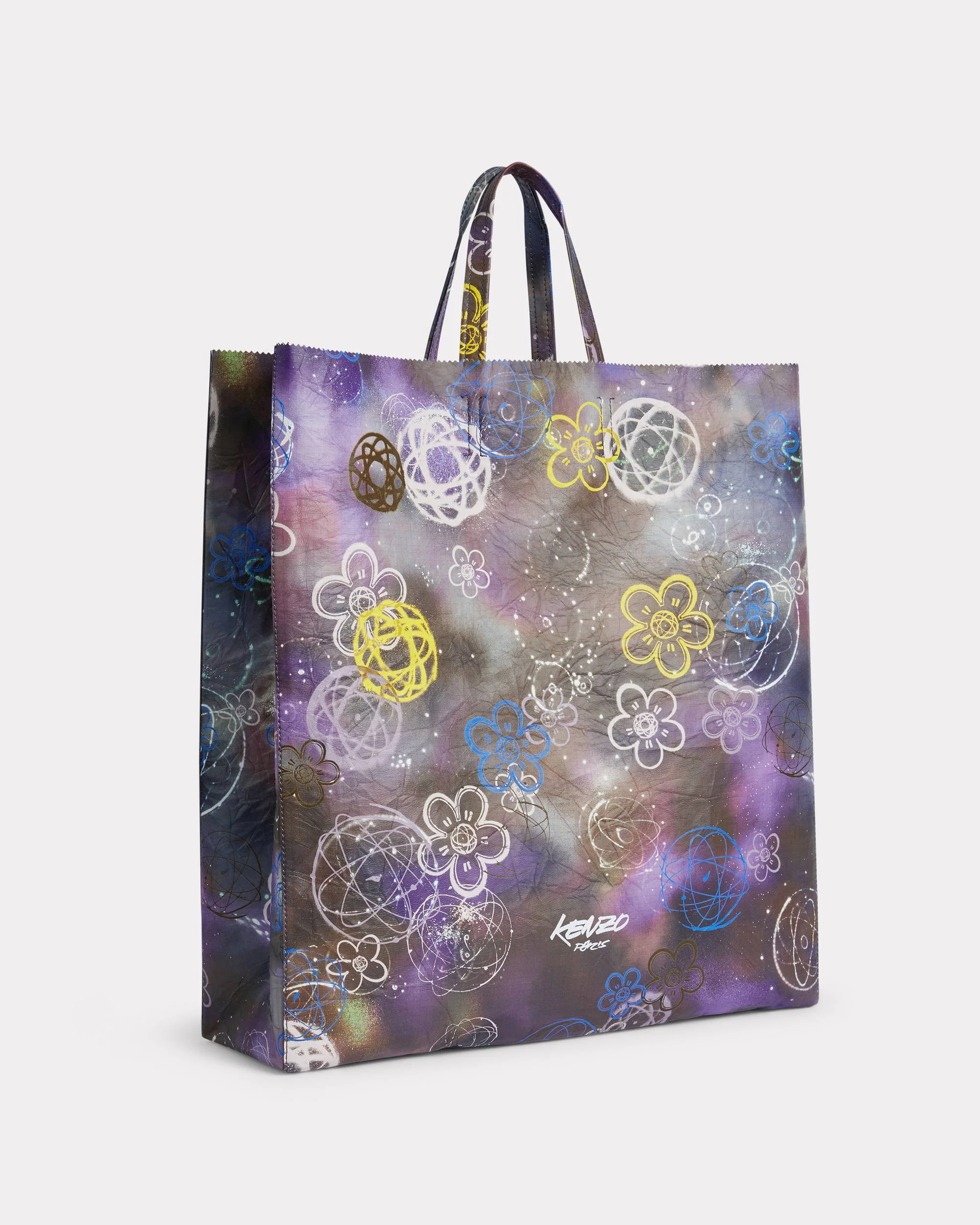 'Kenzo x Futura 2000' large tote bag 'Kenzo Paper' in leather - 1