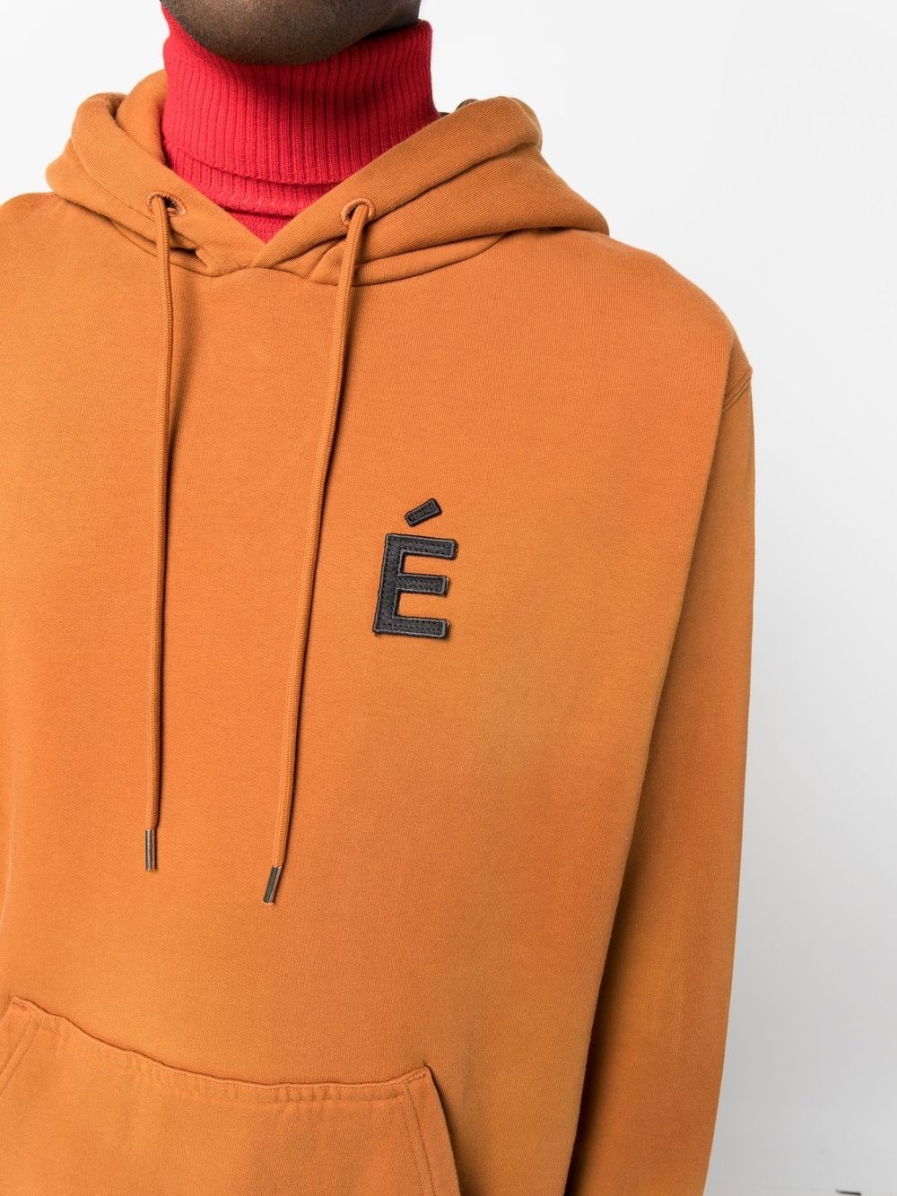 chest logo-patch detail hoodie - 10