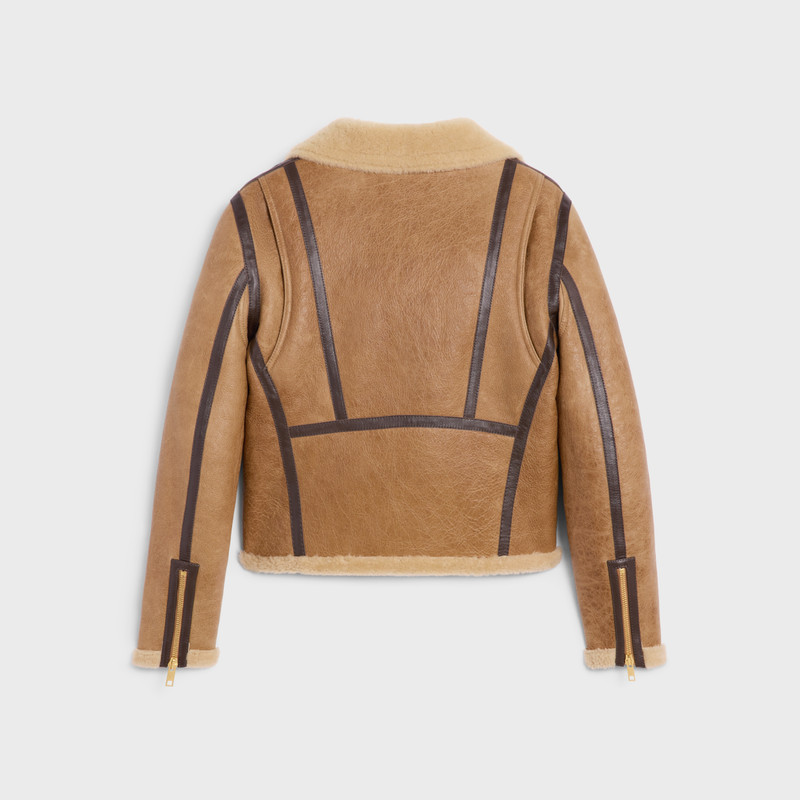 CELINE biker jacket in lambskin shearling outlook