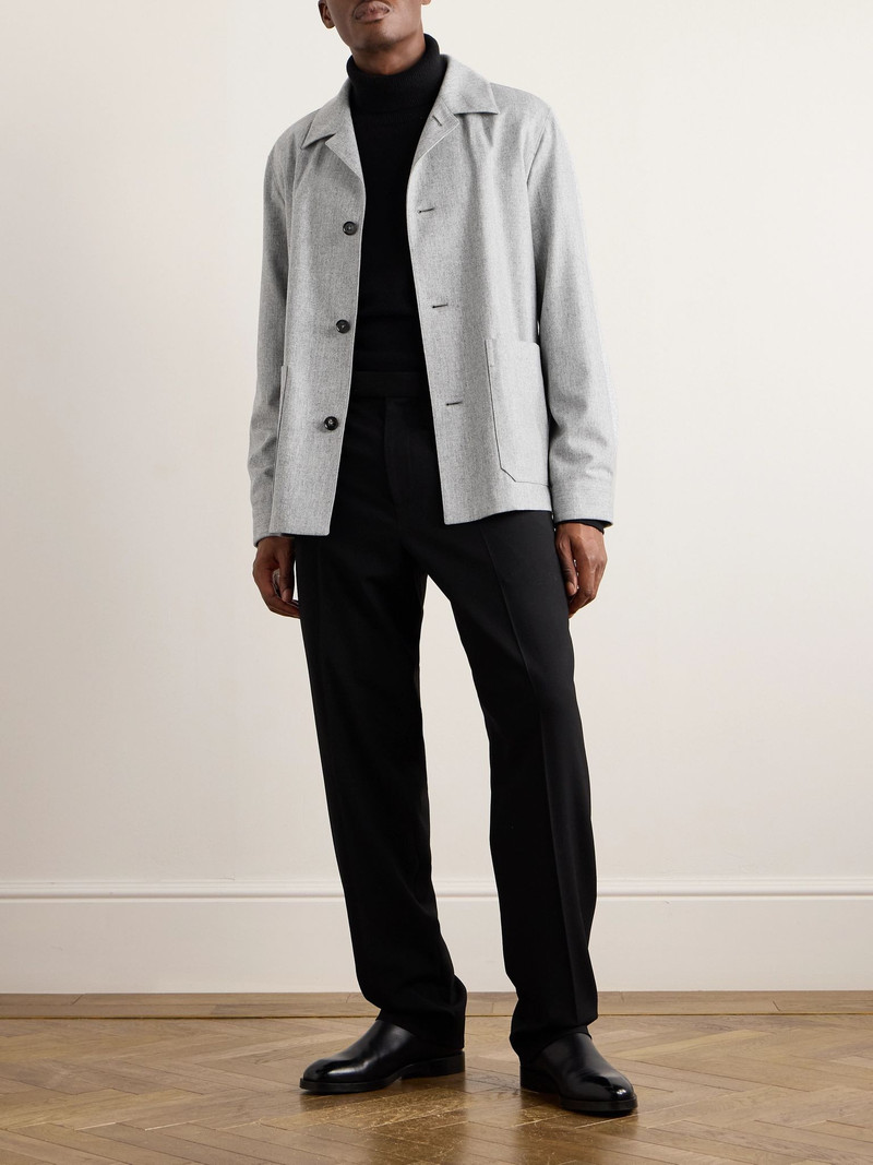 ZEGNA Brushed-Wool Chore Jacket Gray outlook