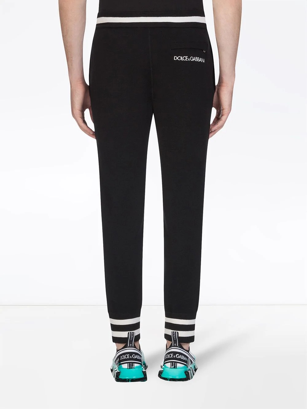 striped drawstring track pants - 4