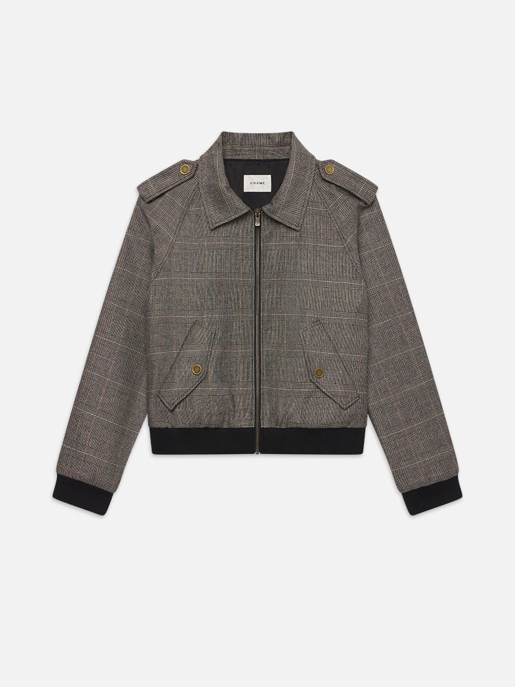 Modern Bomber Jacket in Brown Multi - 1
