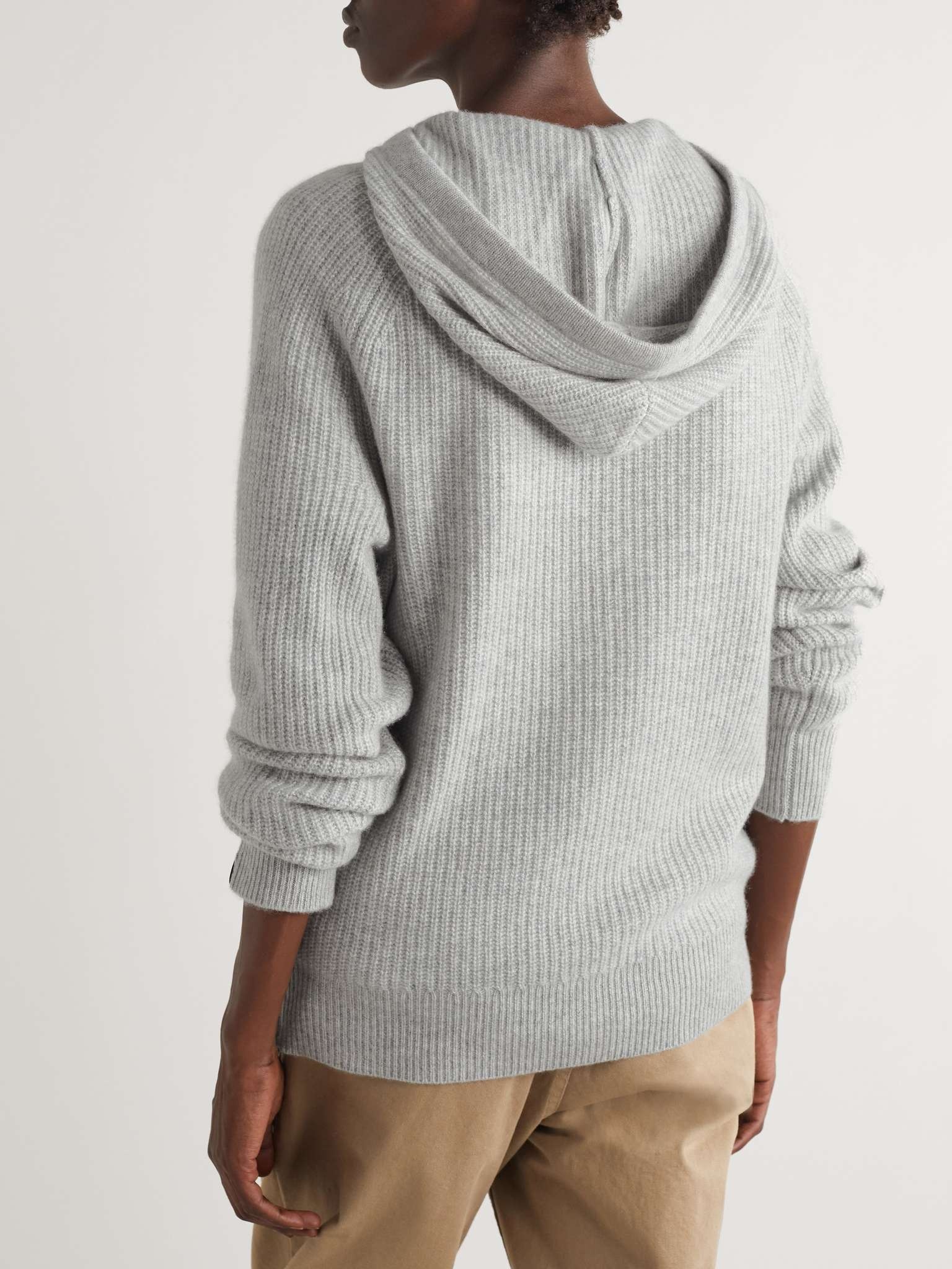 Pierce Ribbed Cashmere Hoodie - 4