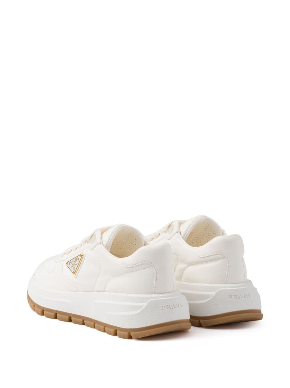 triangle-logo leather sneakers - 3