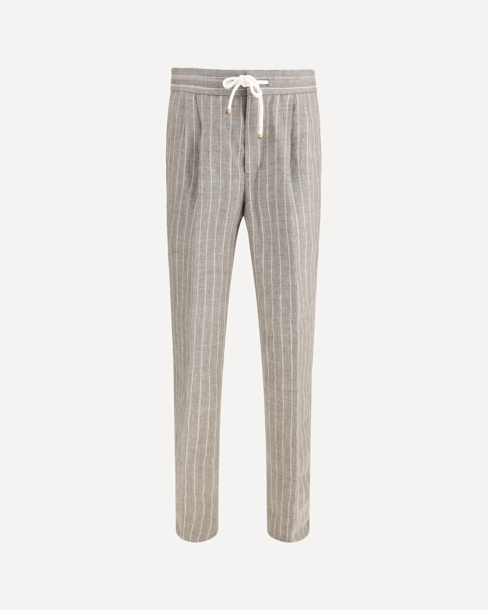 Linen Pinstriped Twill Pants - 1