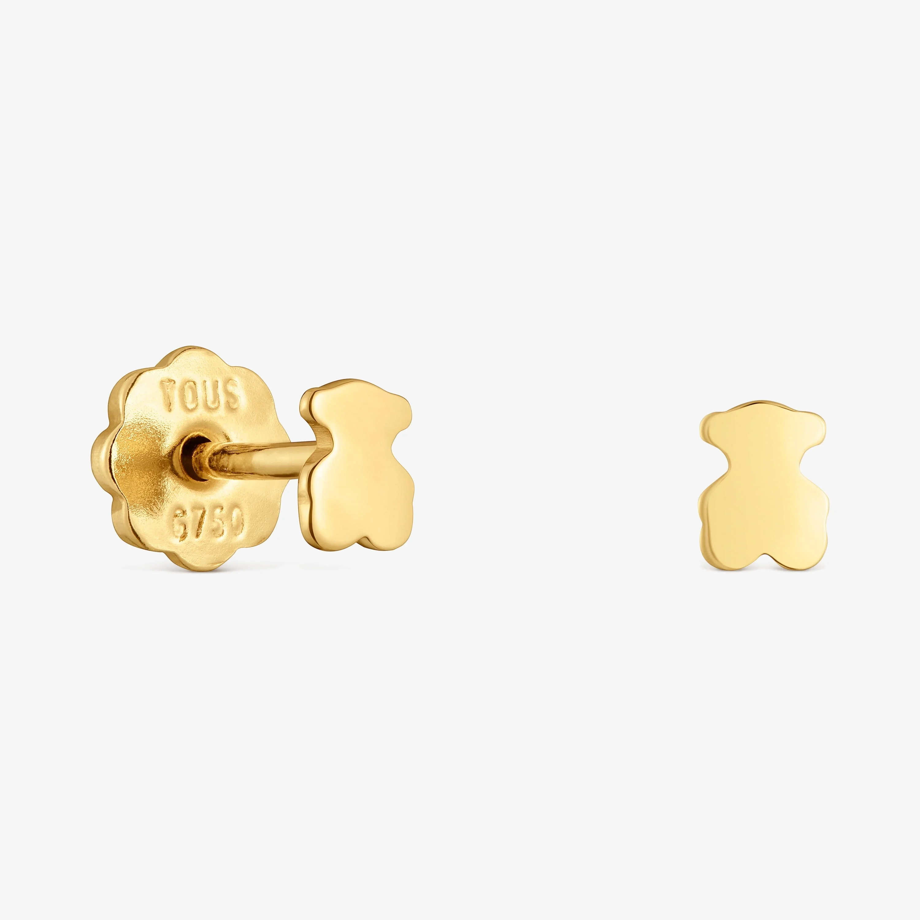 18K solid gold bear-motif Earrings Basics - 1