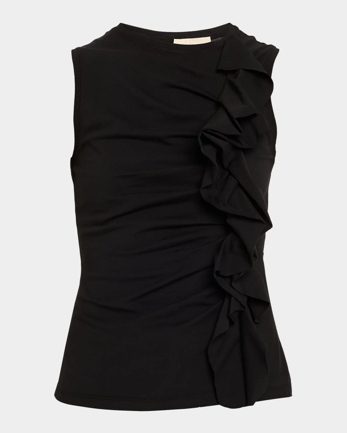 Clio Ruched Sleeveless Ruffle Top - 1
