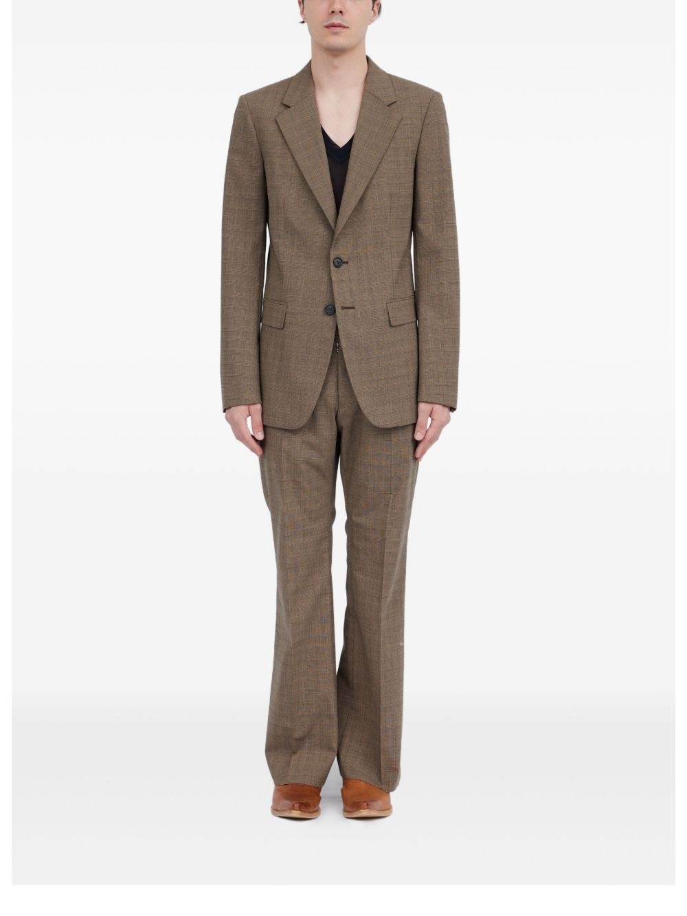 tartan-pattern blazer - 2