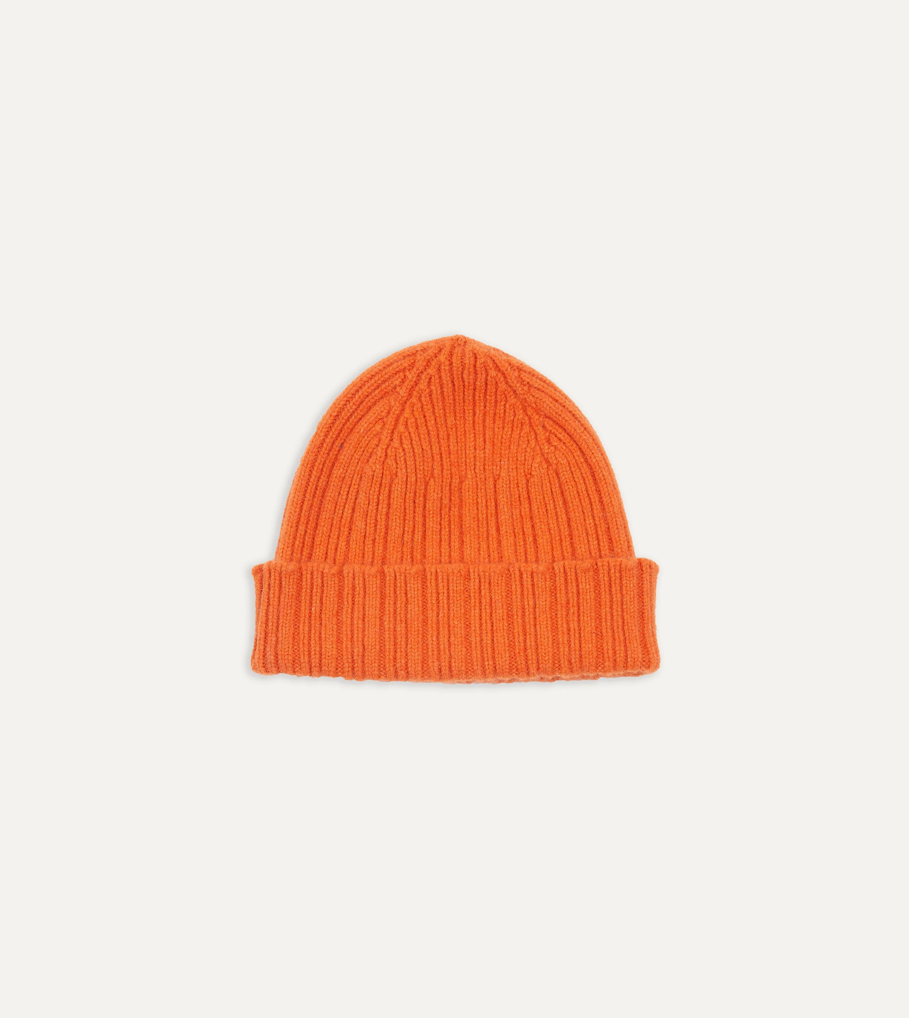 Orange Geelongora Ribbed Knit Cap - 1
