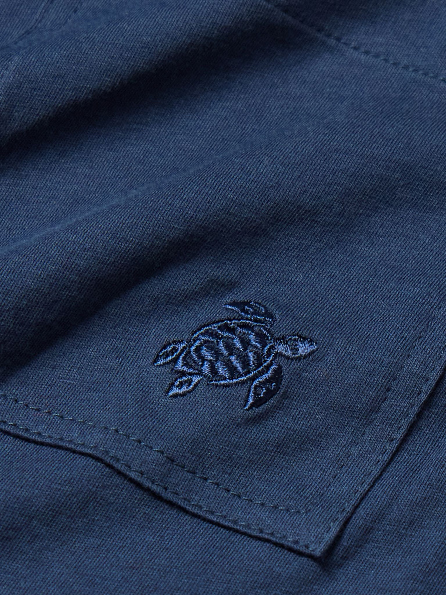 Titan Slim-Fit Logo-Embroidered Cotton-Jersey T-Shirt Navy - 5