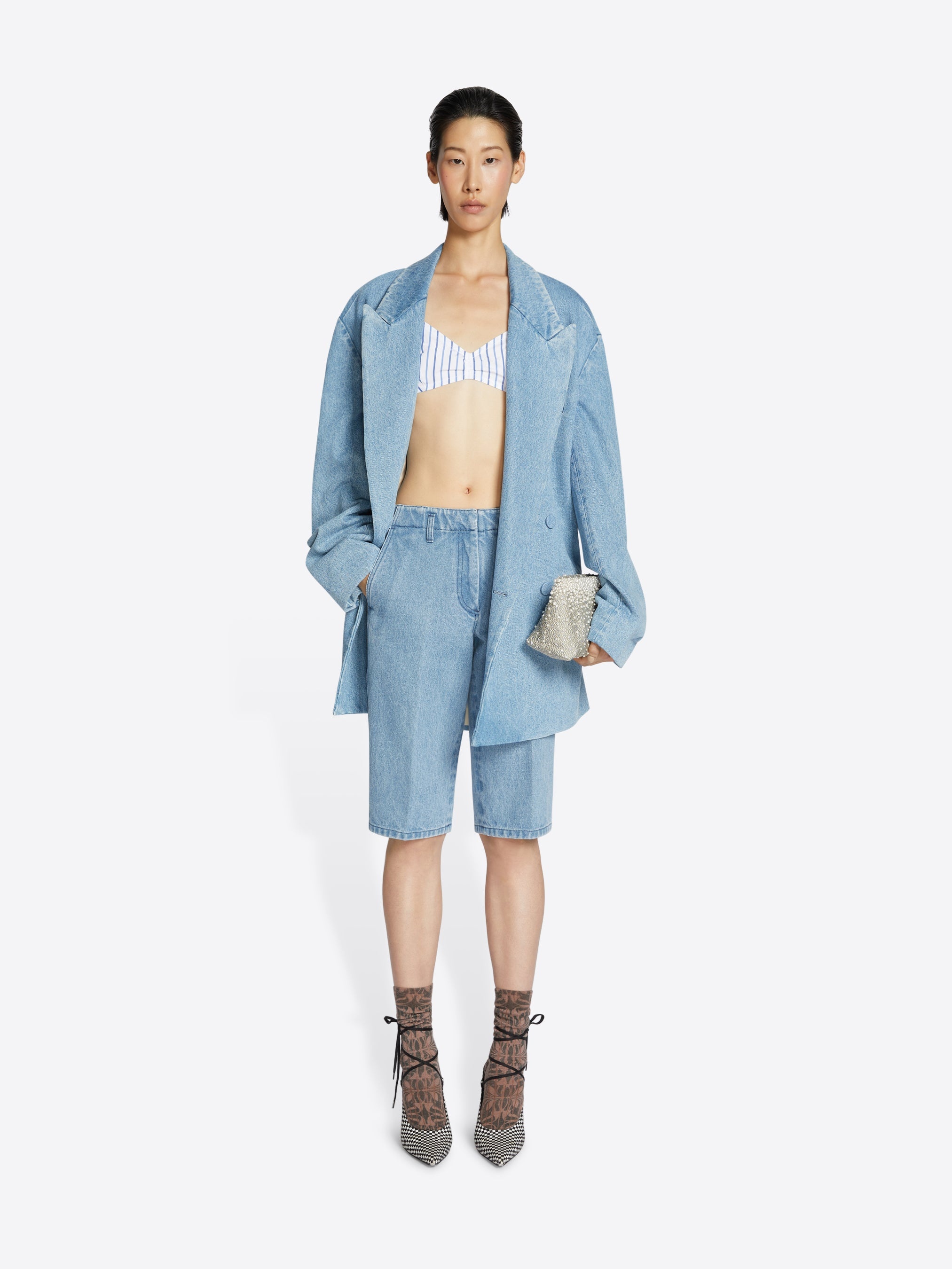 TAILORED DENIM SHORTS - 2