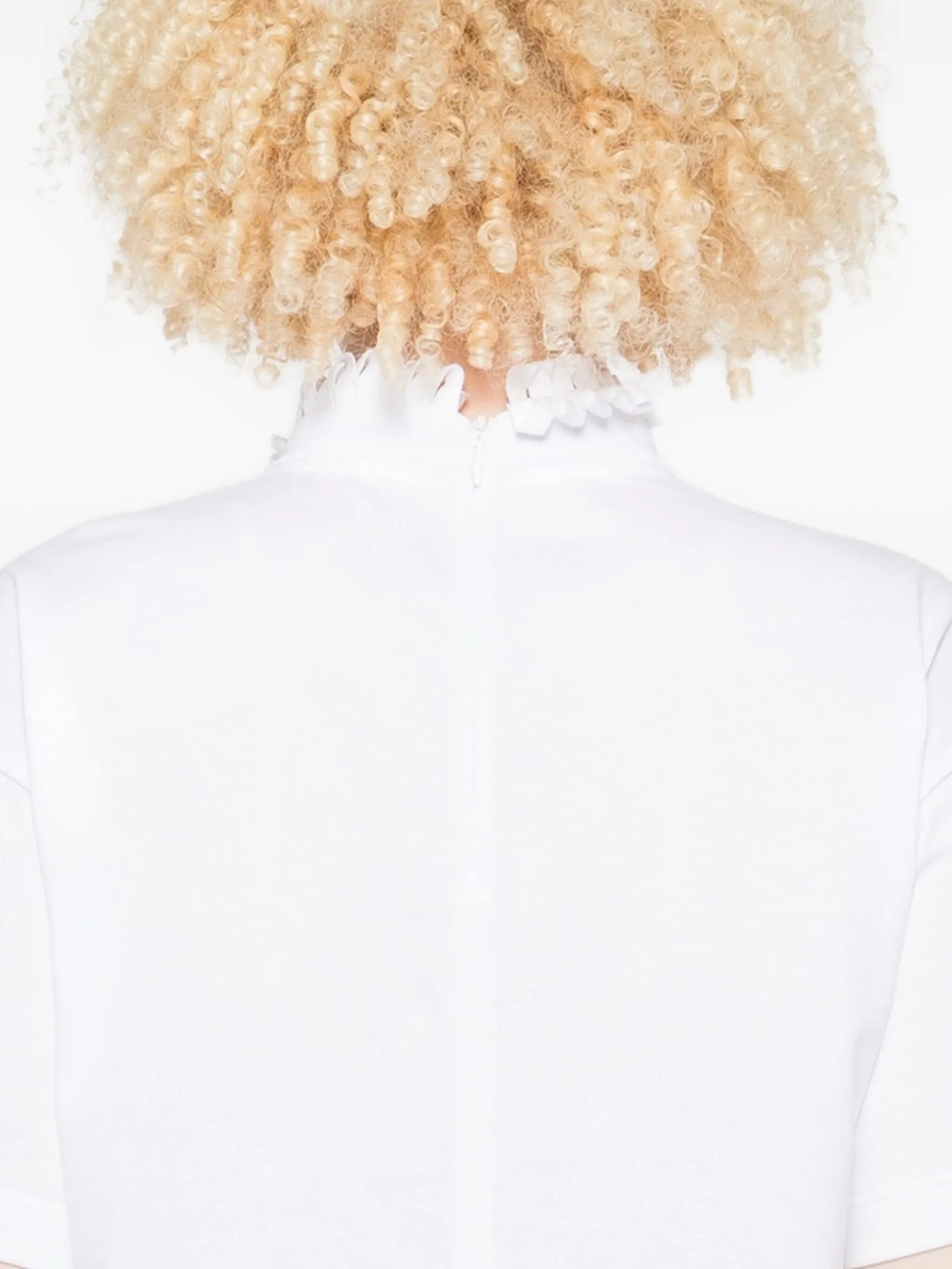 Alaïa Ruffled-neck Crop T-shirt - 3