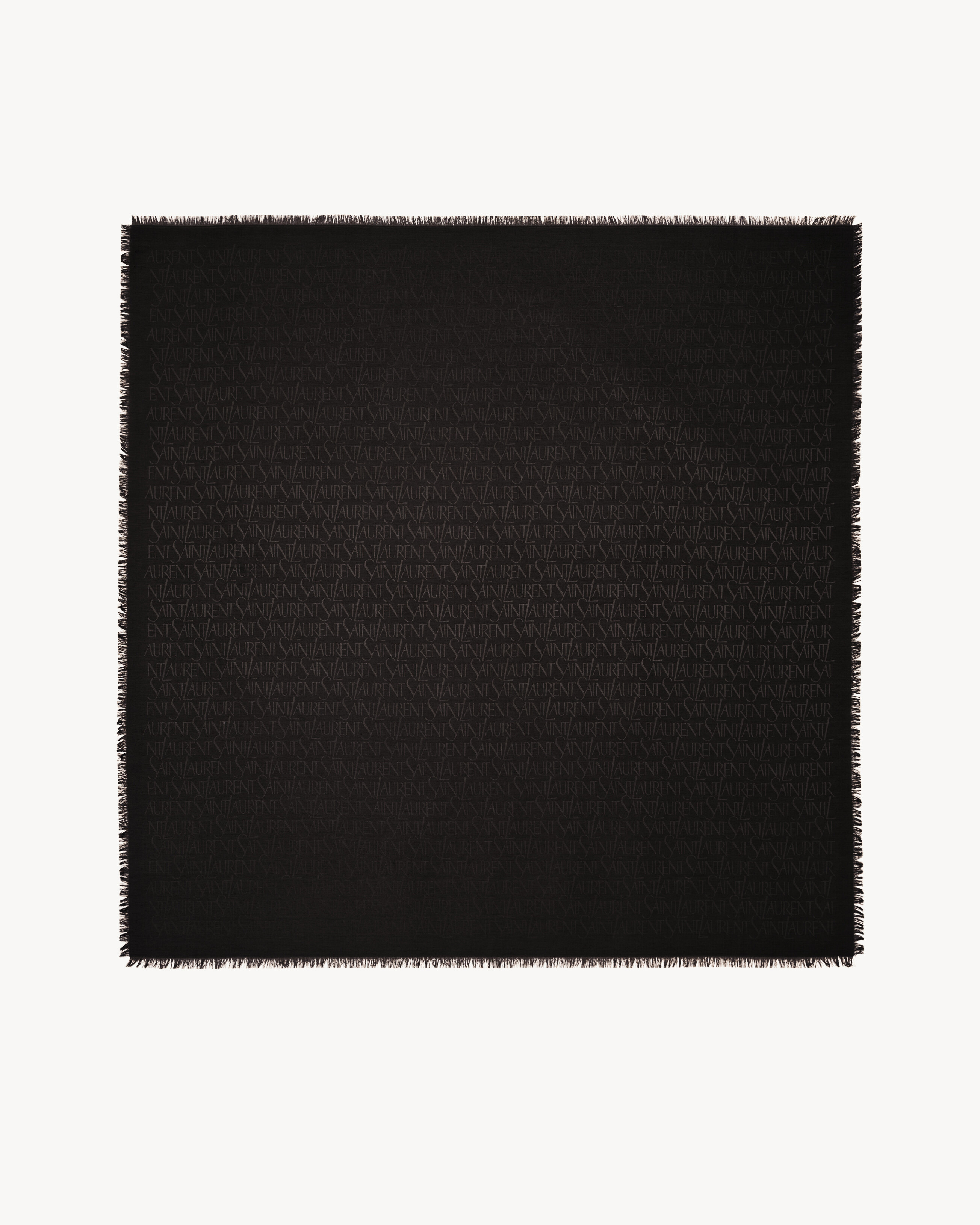 SAINT LAURENT LARGE SQUARE SCARF IN SILK AND WOOL JACQUARD - 2