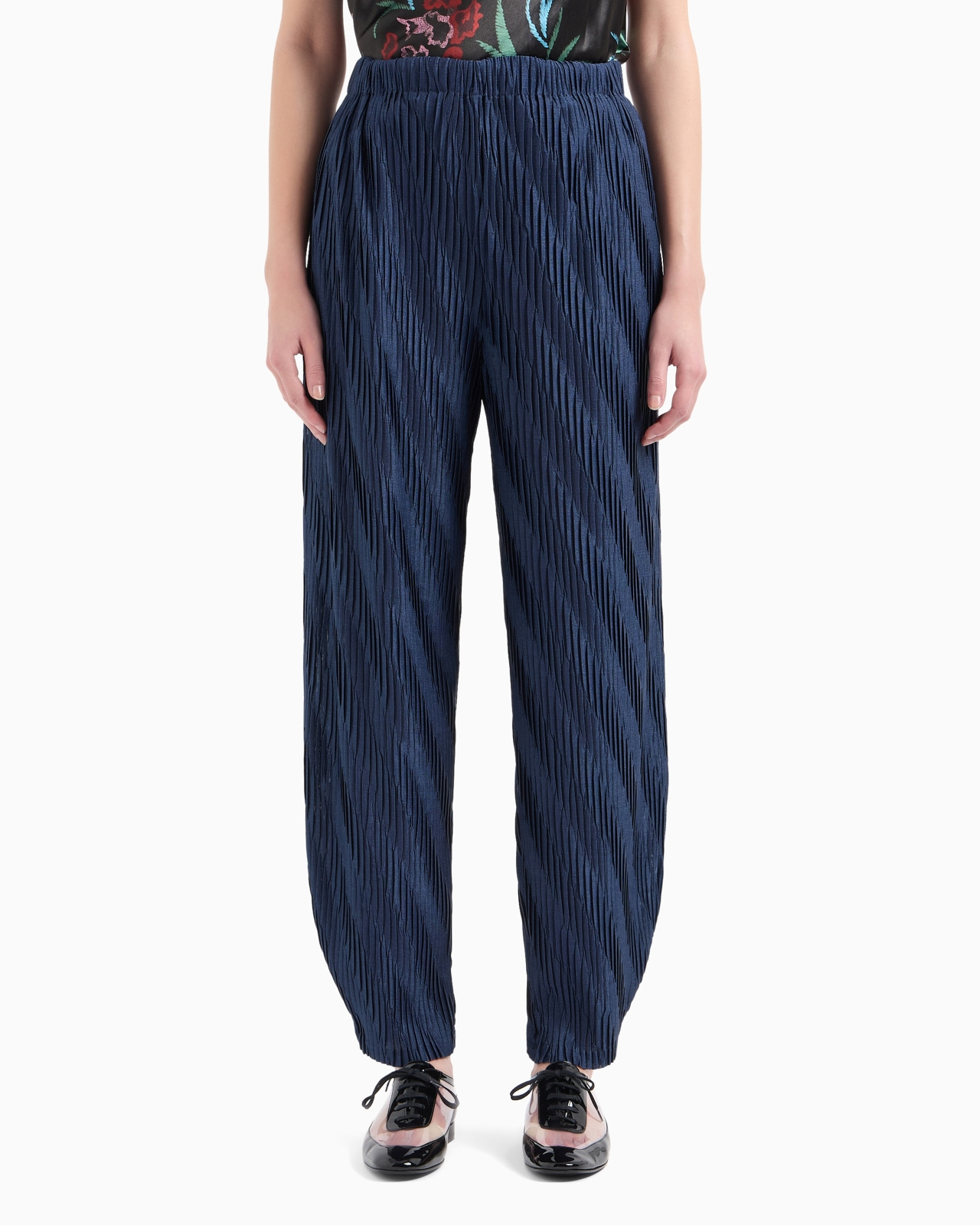 ASV two-tone pleated jersey trousers - 2