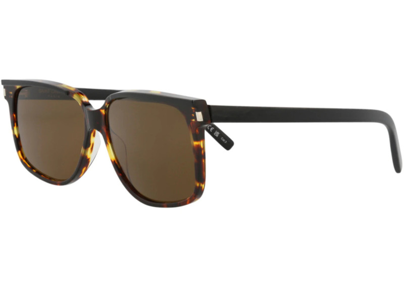 SAINT LAURENT Saint Laurent Square-Frame Recycled Acetate Sunglasses Black Black Brown (SL599-30014319-004) outlook