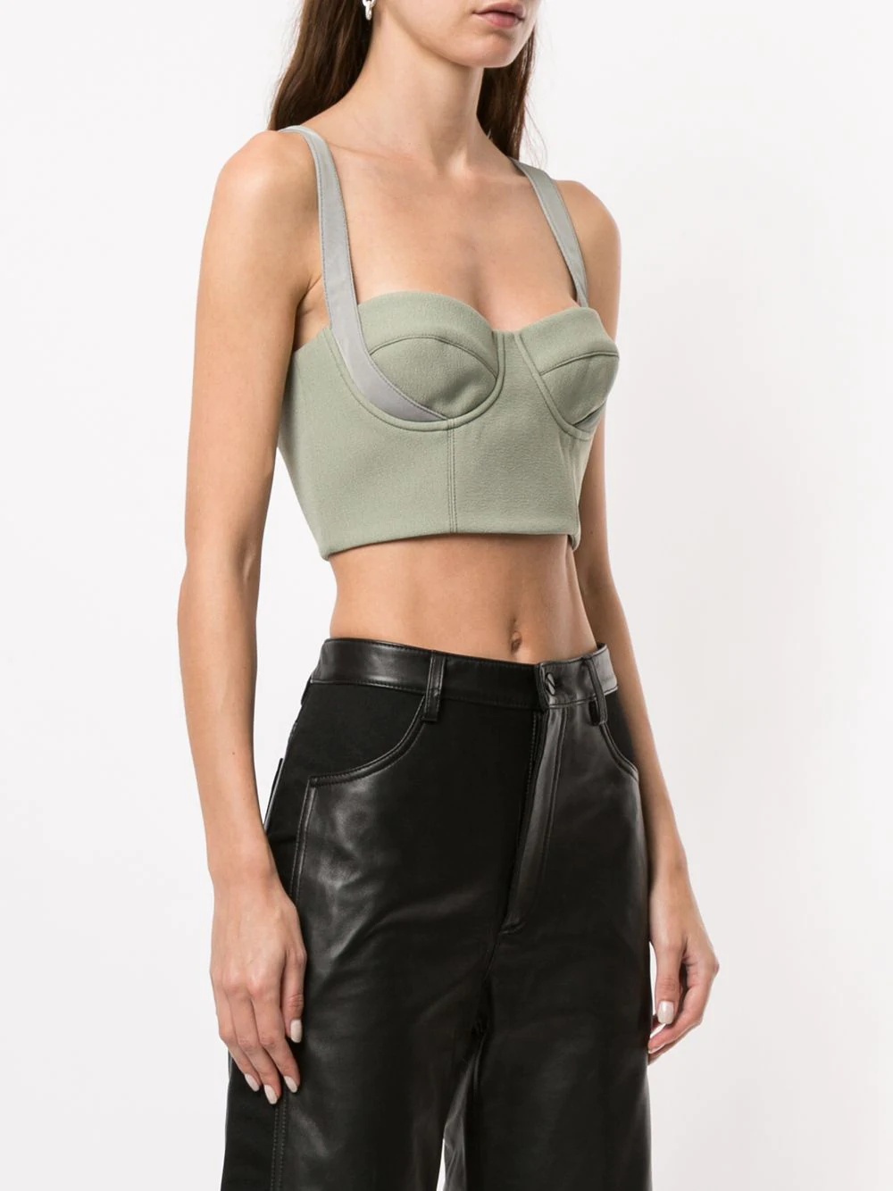 belted strap bustier top - 3