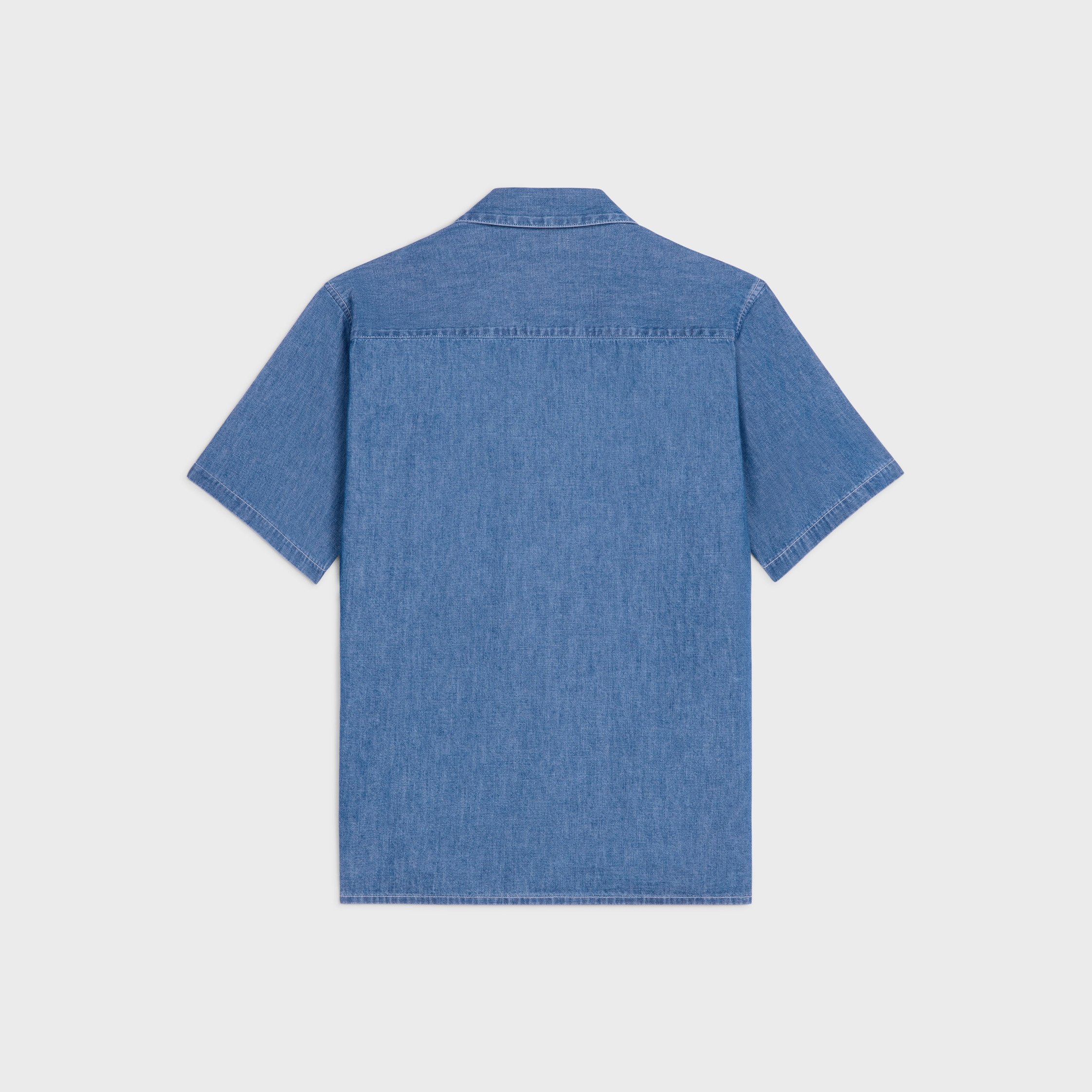 SHORT-SLEEVED SHIRT IN COTTON DENIM - 2