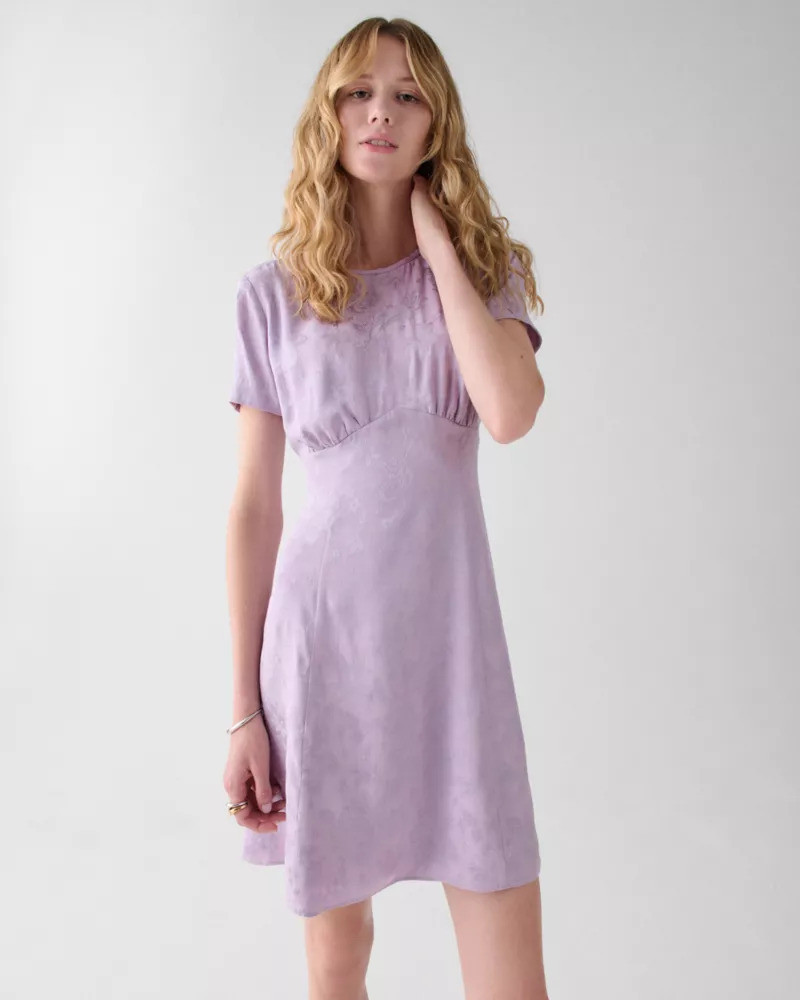 kate spade Fluid Jacquard Empire Waisted Mini Dress outlook