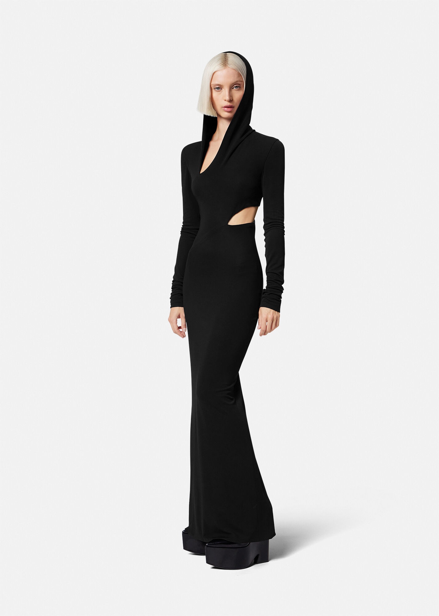 スカート VERSACE Long cut-out hooded dress 19497885_44046542_600.jpg