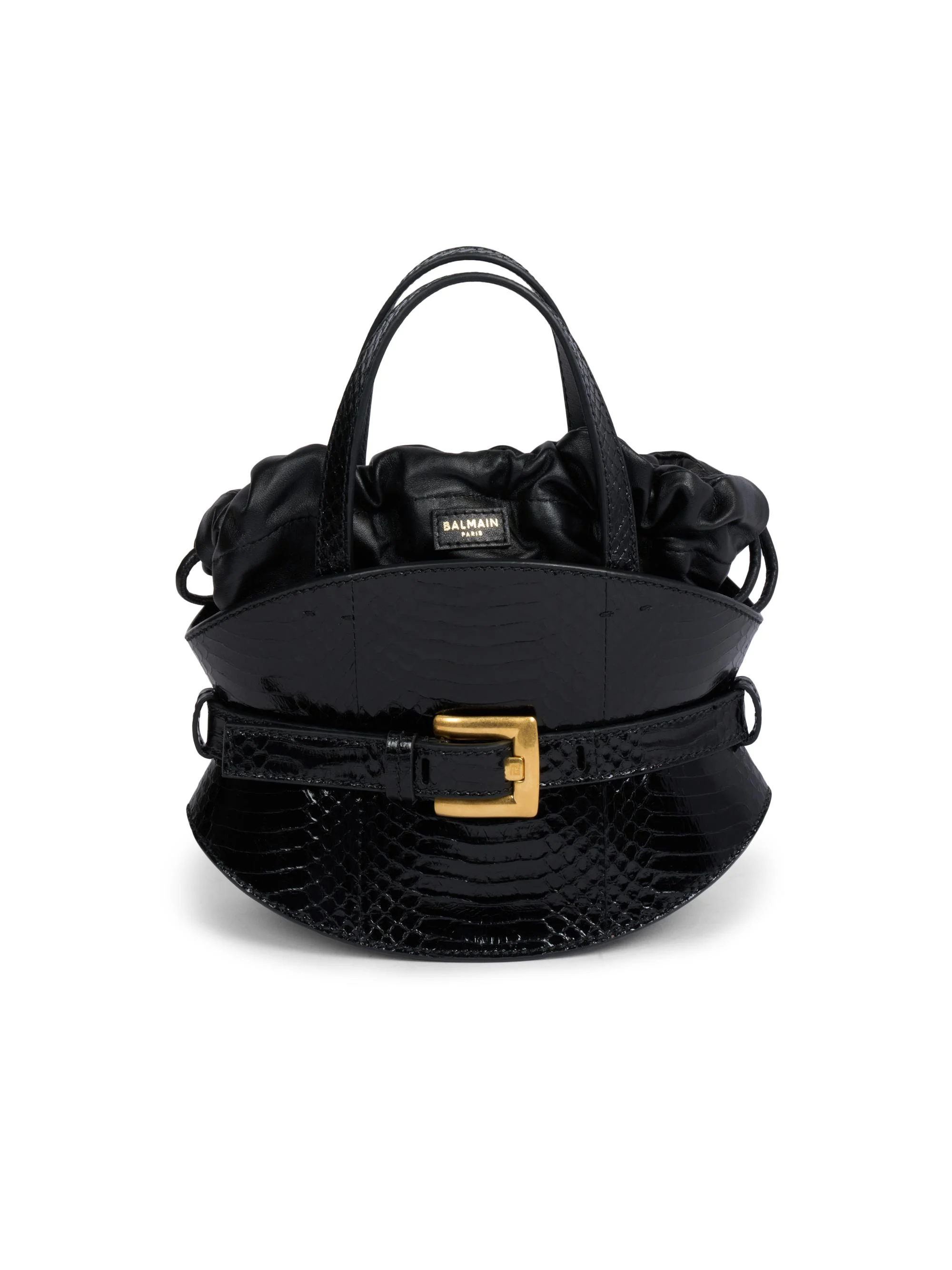 Women's Shuffle Mini Embossed Leather Handle Bag - Noir - 1