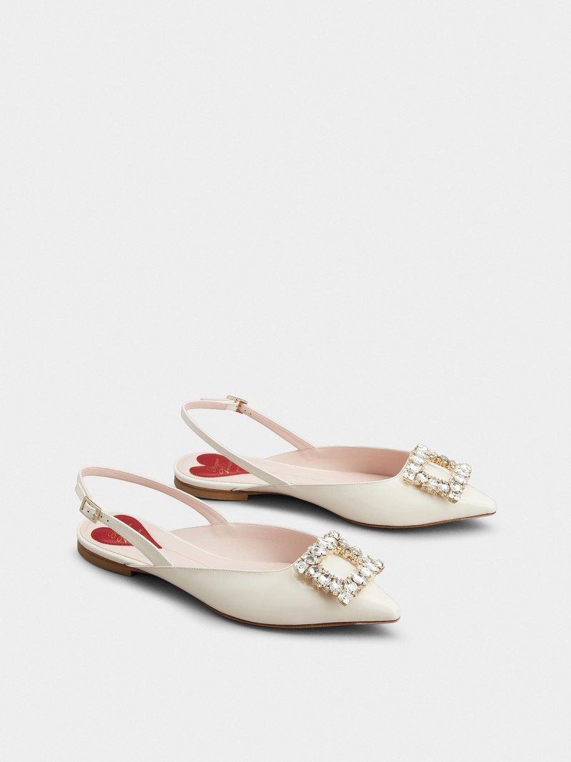 Roger Vivier Strass Buckle Slingback Ballerinas in Patent Leather outlook