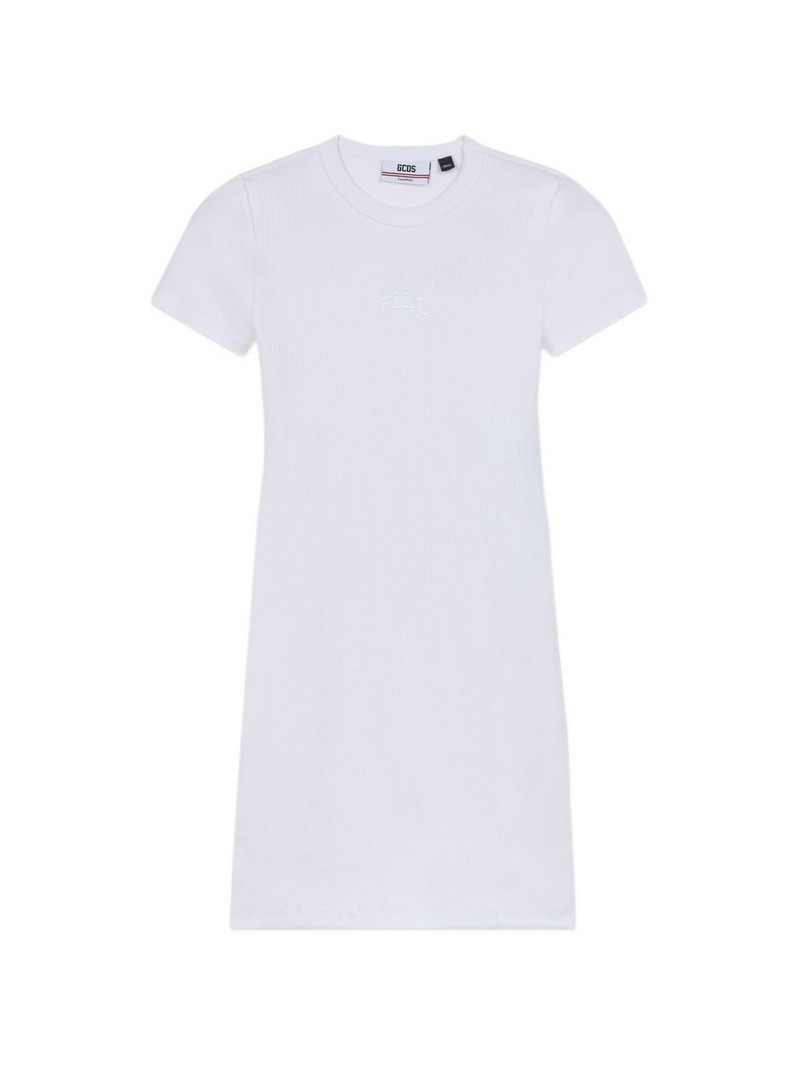 logo-embroidered mini dress 1
