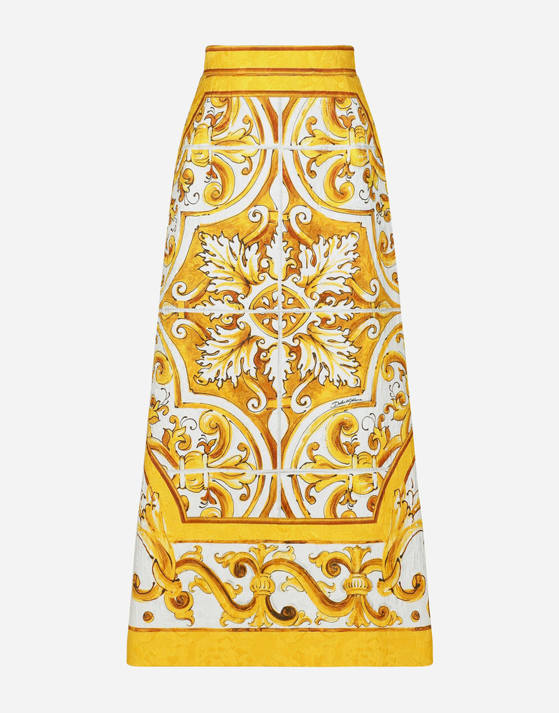 Majolica 인쇄 brocade calf 길이 스커트 - 1