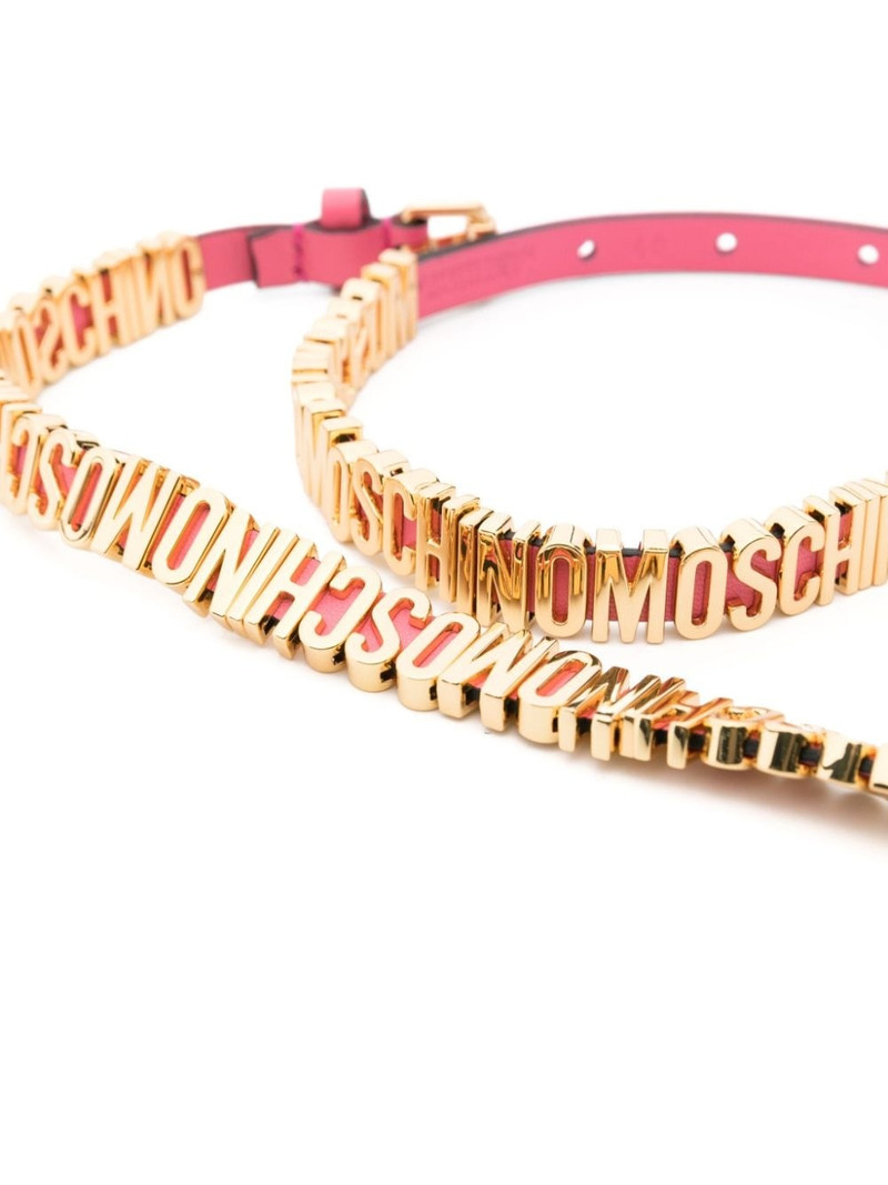 Moschino logo-lettering leather belt outlook