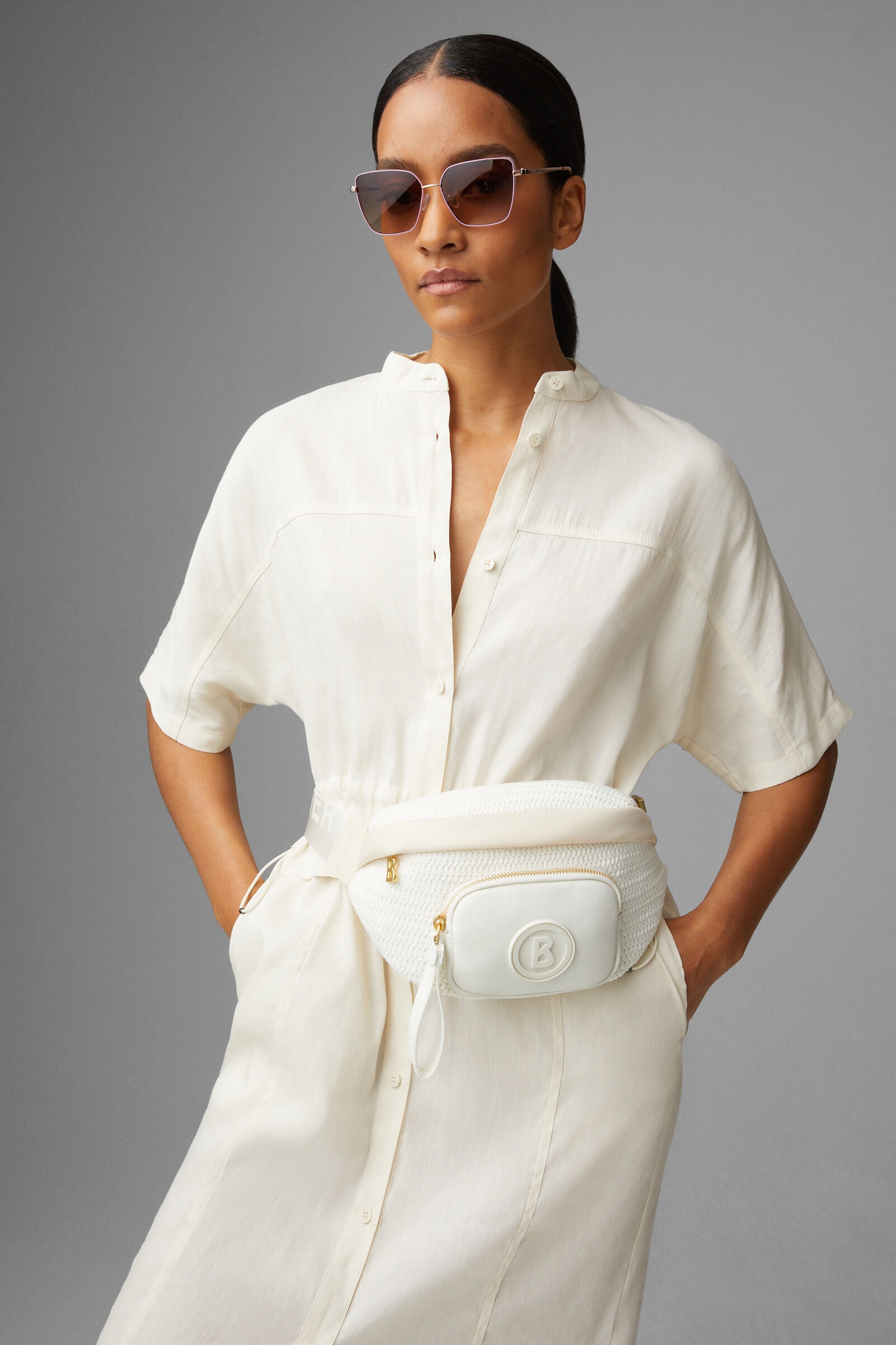 Rubina Shirt blouse dress in Cream - 6