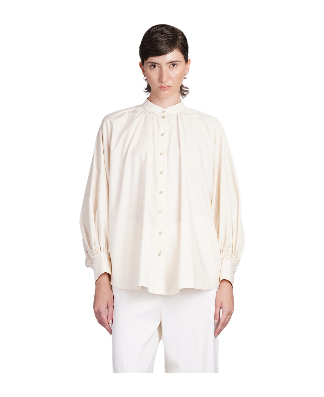 Shirt In Beige Cotton - 1