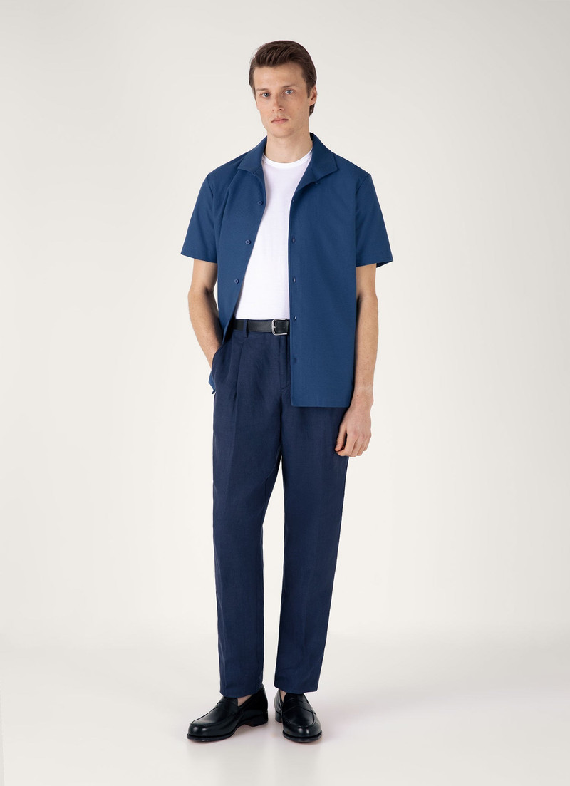Sunspel Short Sleeve Textured Jersey Shirt outlook
