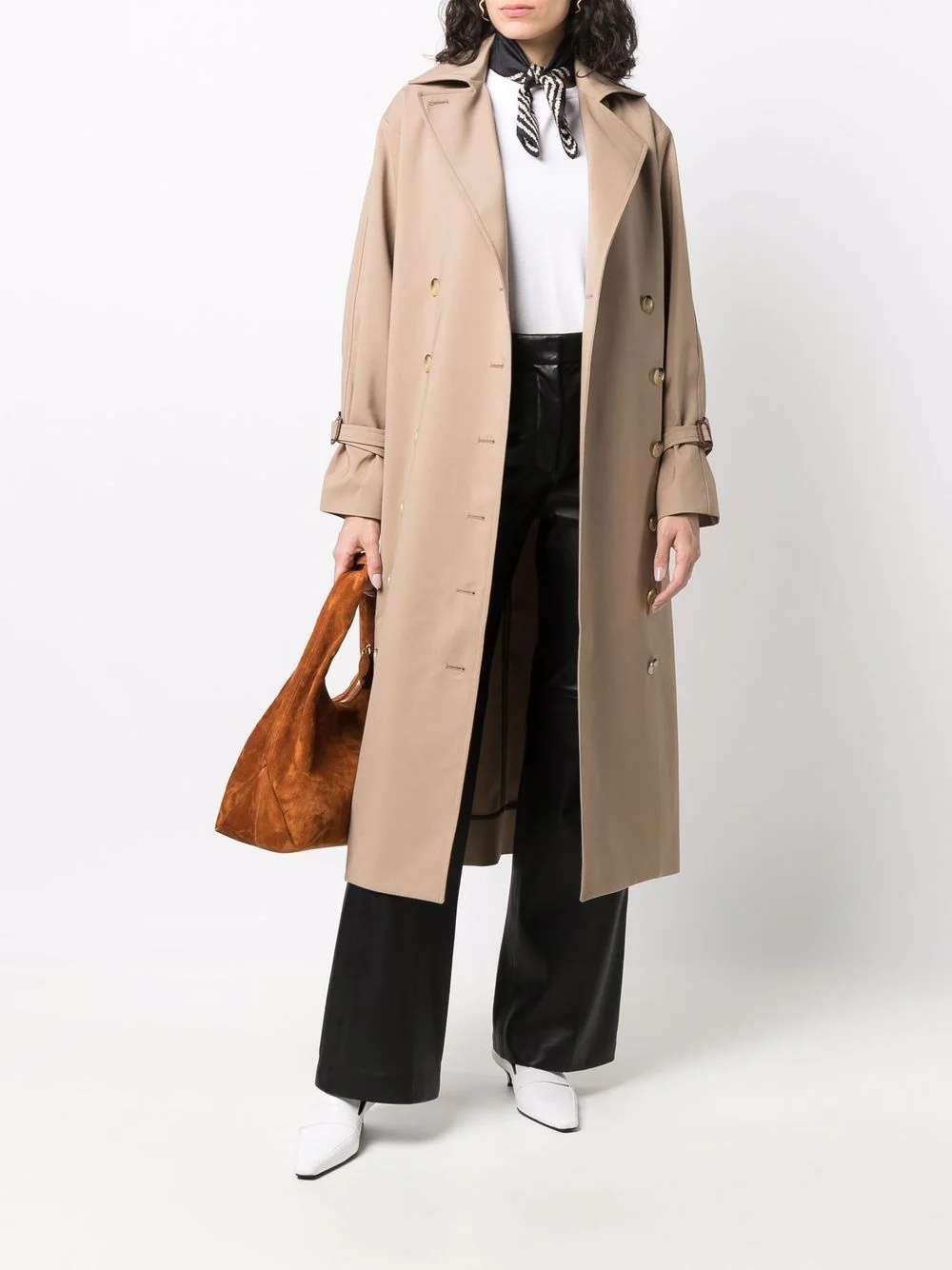 double-breasted mid-length coat - 2