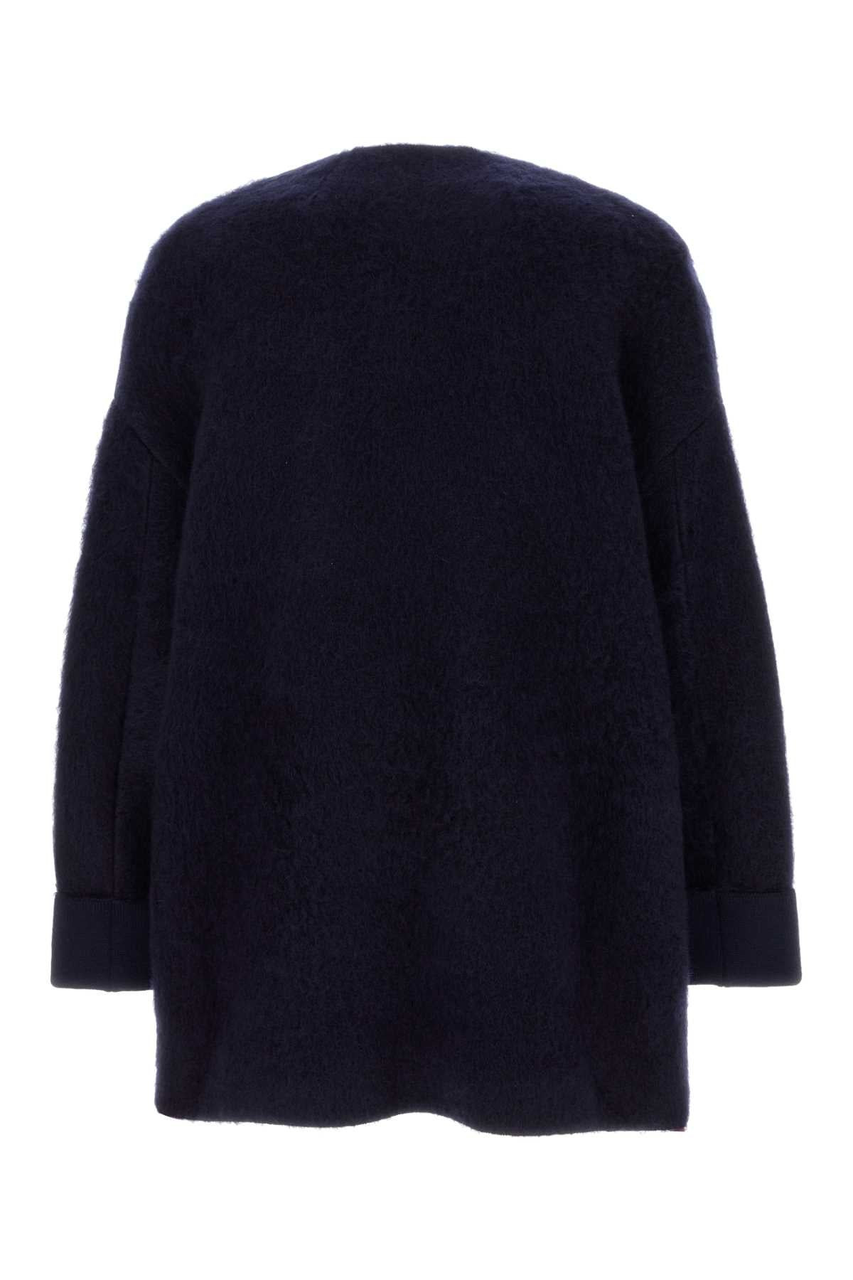 Bottega Veneta Men Navy Blue Stretch Wool Blend Cardigan - 2