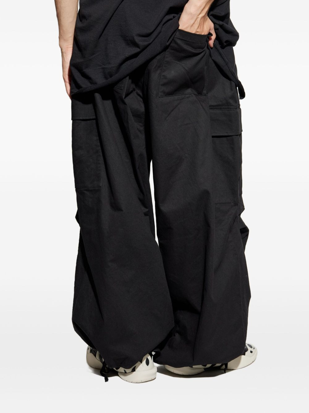 drawstring cargo-pocket trousers - 4