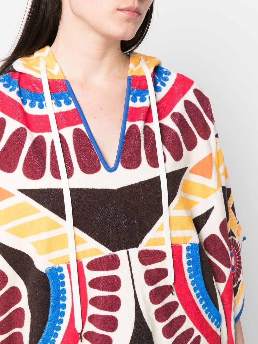 Terry abstract-print poncho - 5