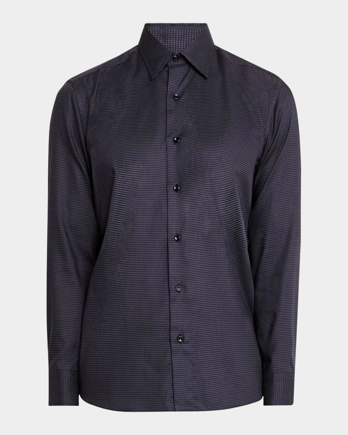 Men's Cotton Houndstooth Sport Shirt - 1