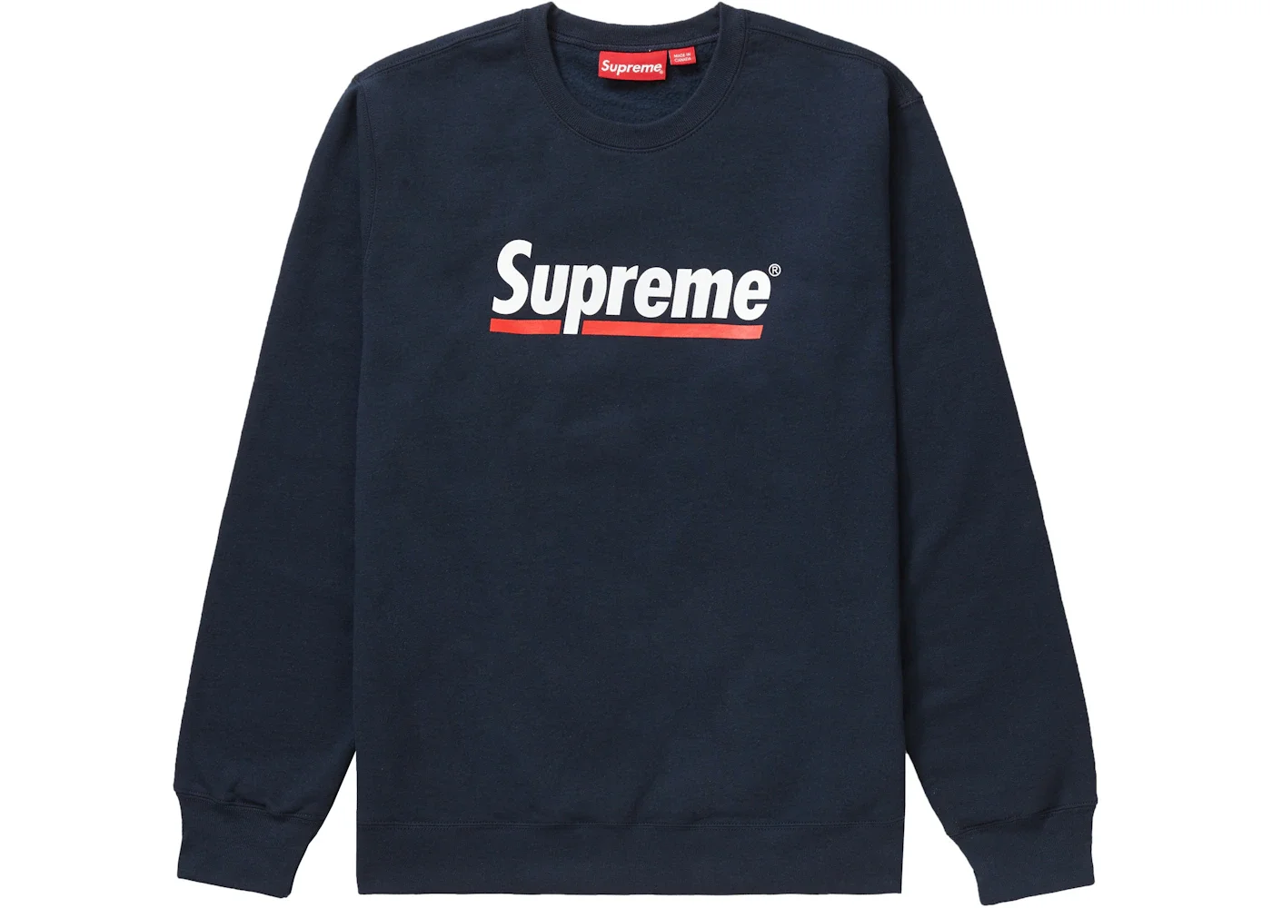 Supreme Underline Crewneck Navy - 1