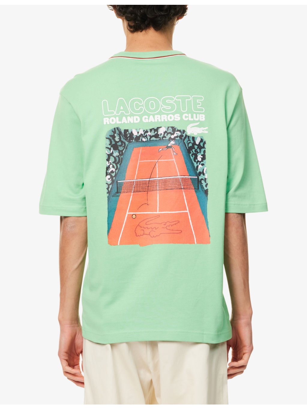 Lacoste x Roland-Garros Graphic-Print Crewneck Cotton-Jersey T-Shirt - 4