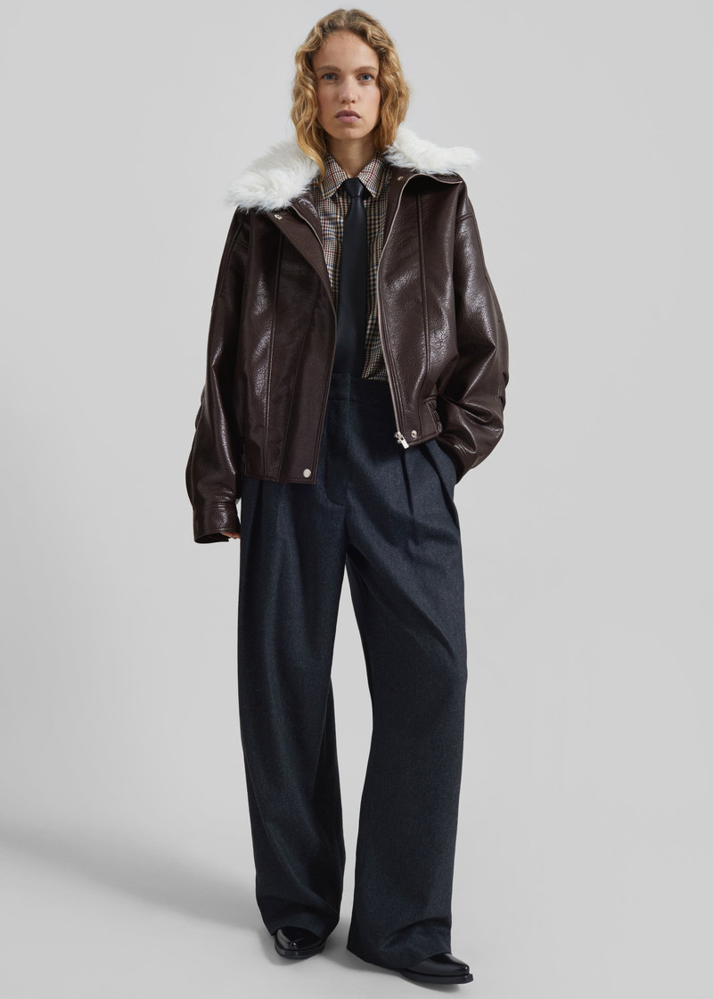 Gemonio Faux Leather Jacket - Brown 3
