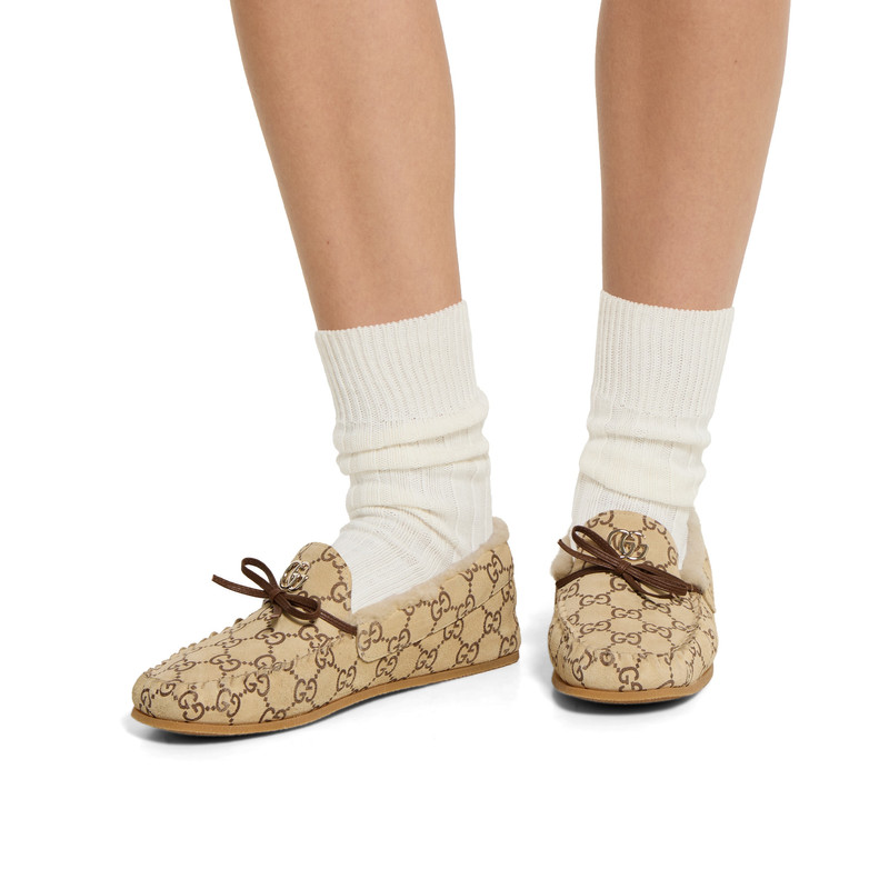 GUCCI Women's driver loafer with merino wool lining outlook