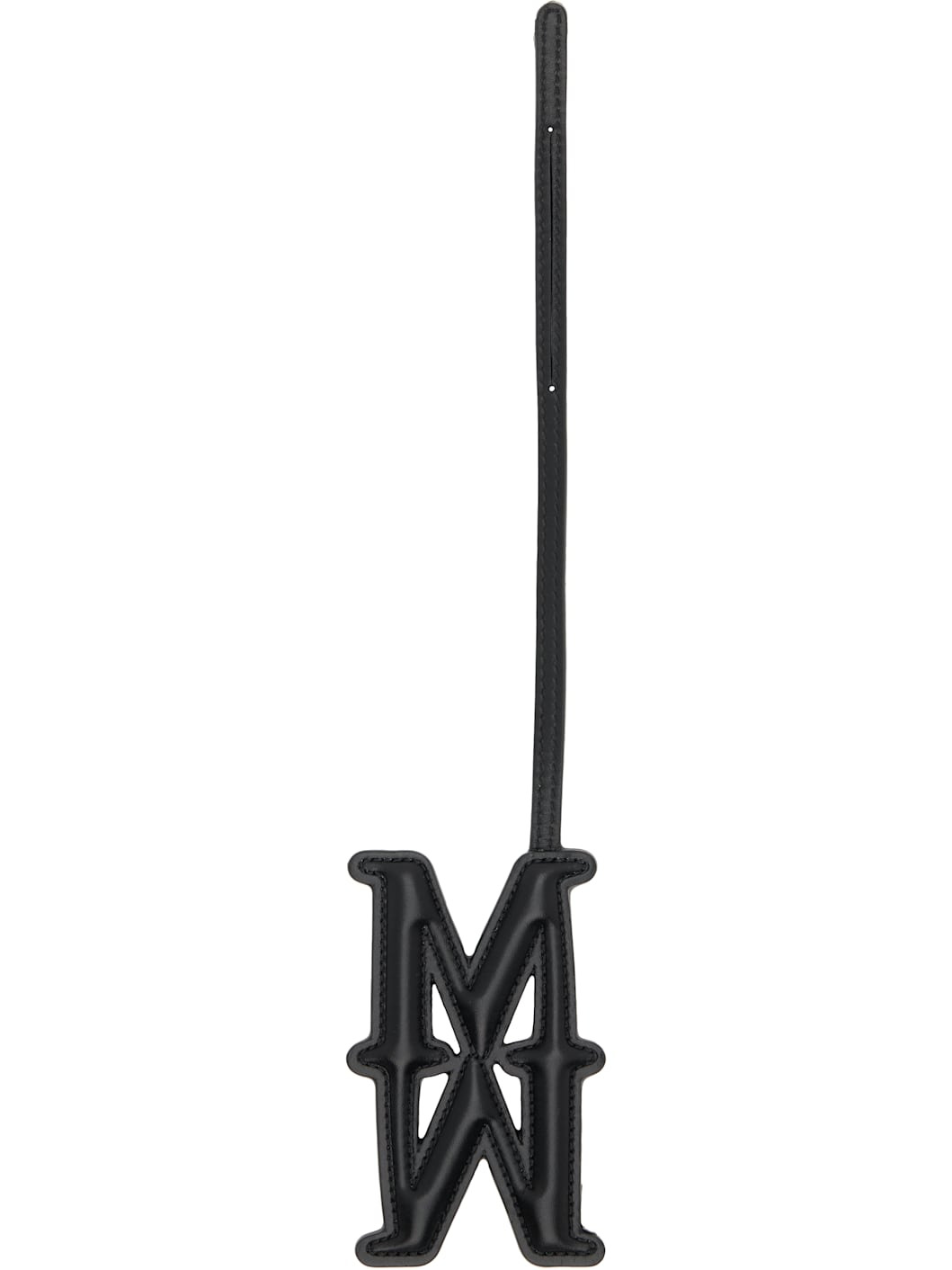 Black Leather Monogram Keychain - 2