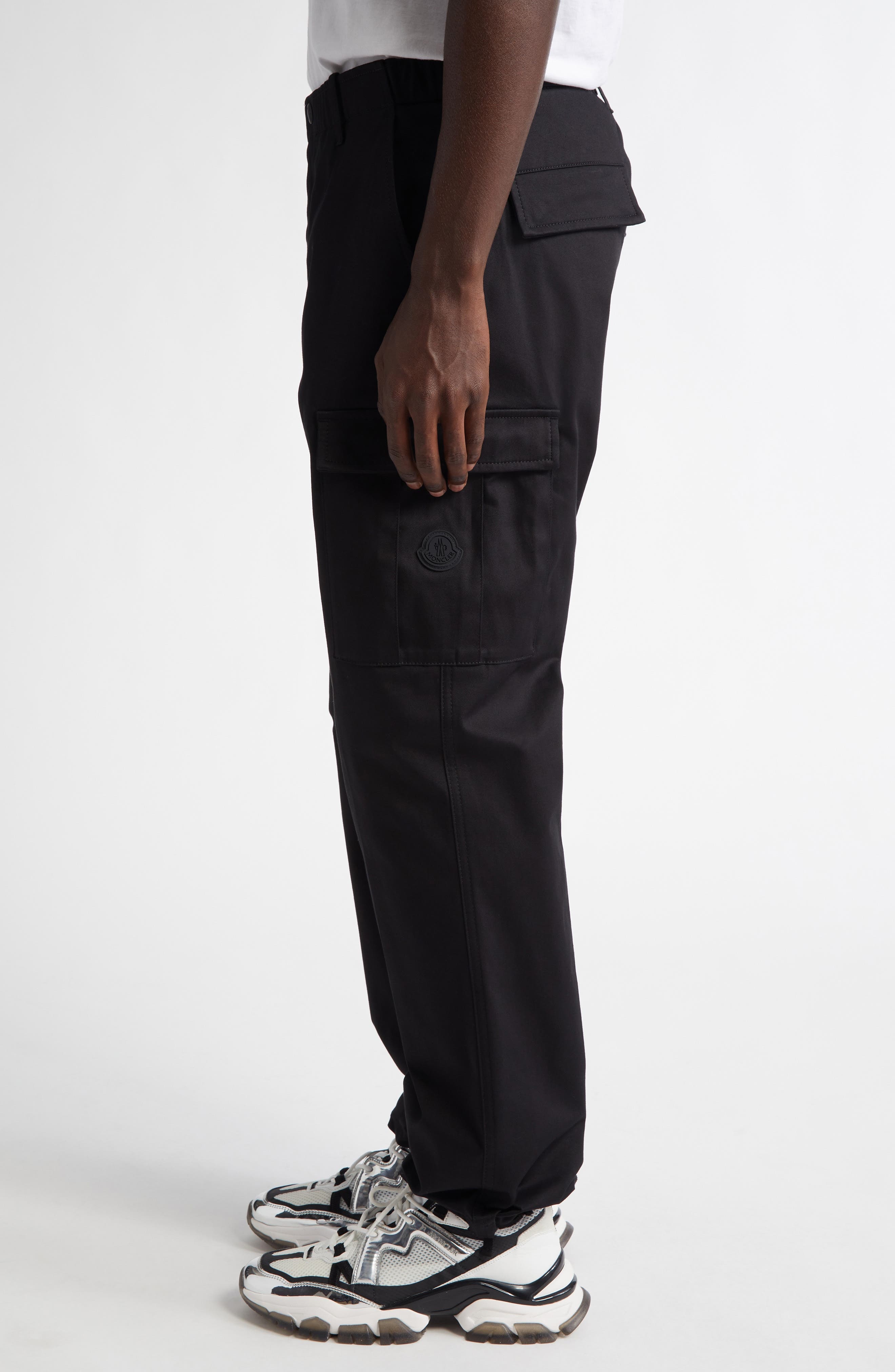 Moncler Stretch Cotton Cargo Pants in Black at Nordstrom - 4
