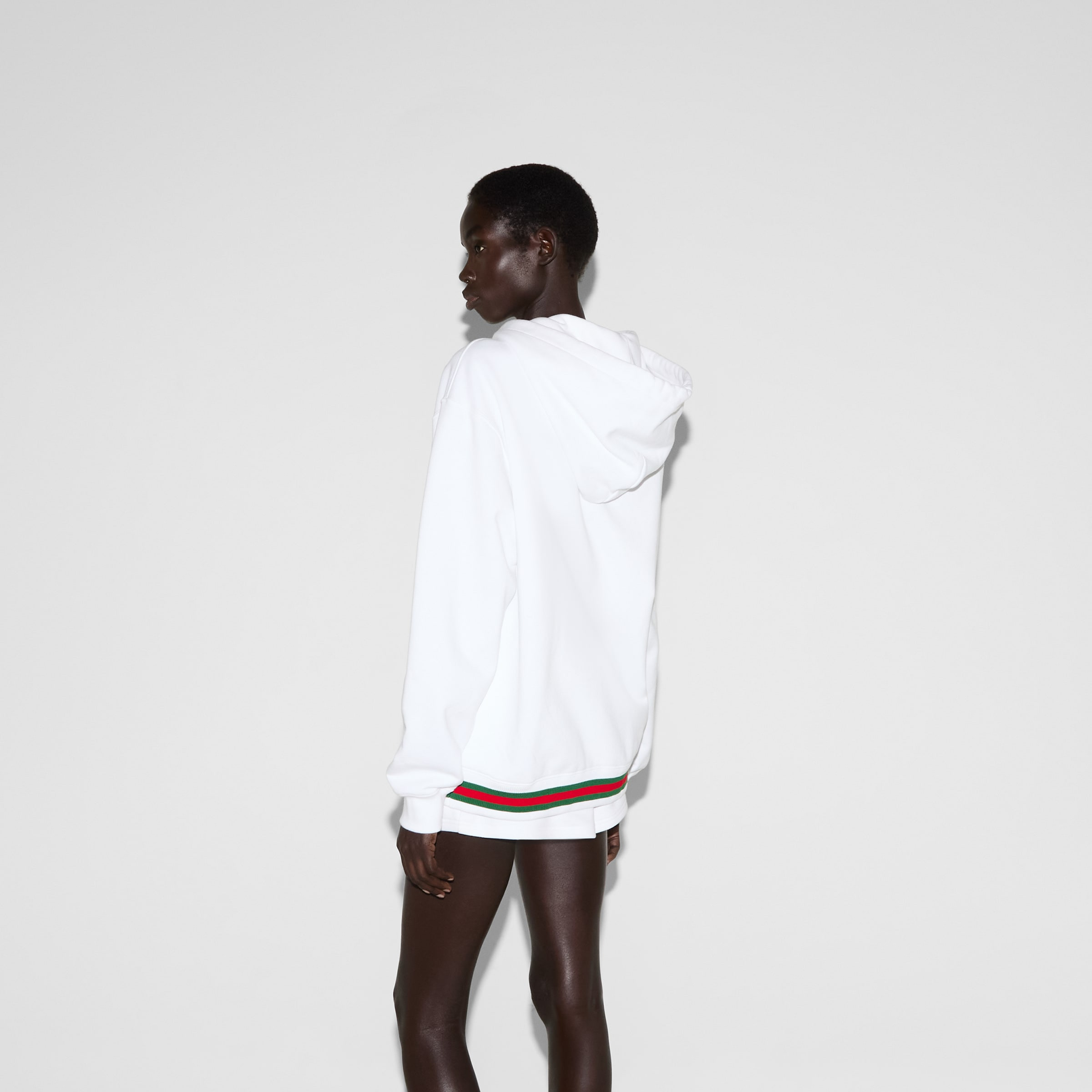Cotton jersey sweatshirt with Web - 4