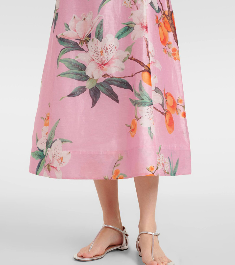 Cleo floral linen-blend midi dress 5