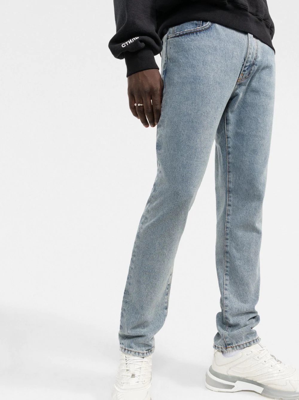 Cut Here logo-print straight-leg jeans - 3