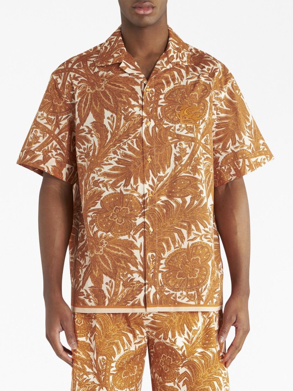 logo-embroidered cotton shirt - 2