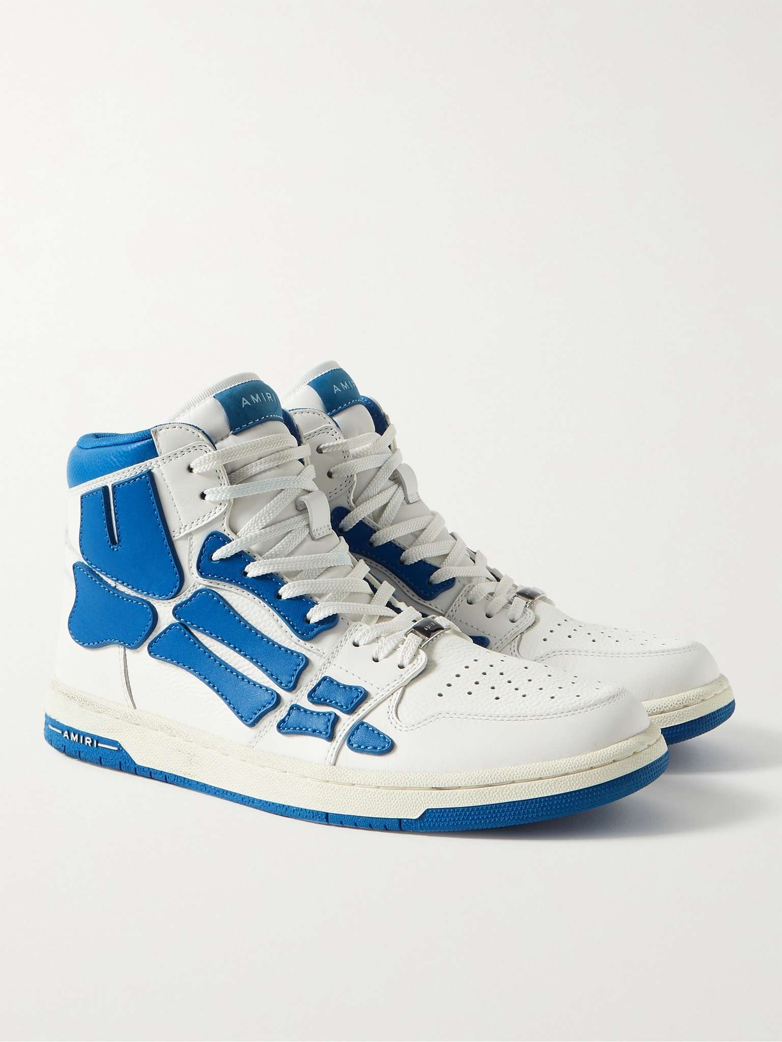 Skel-Top Colour-Block Leather High-Top Sneakers - 4