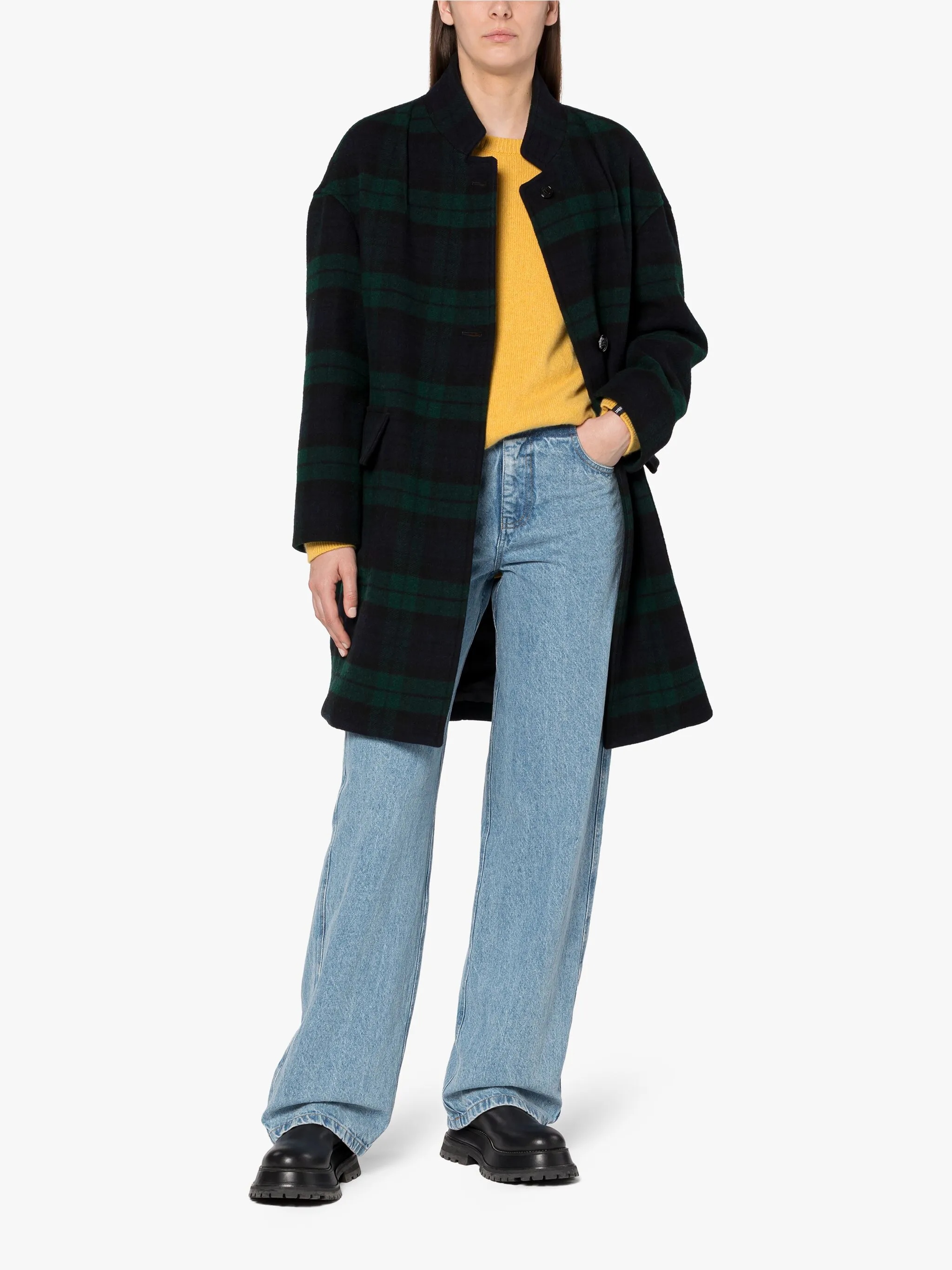 FREDDIE BLACK WATCH WOOL COCOON COAT - 2