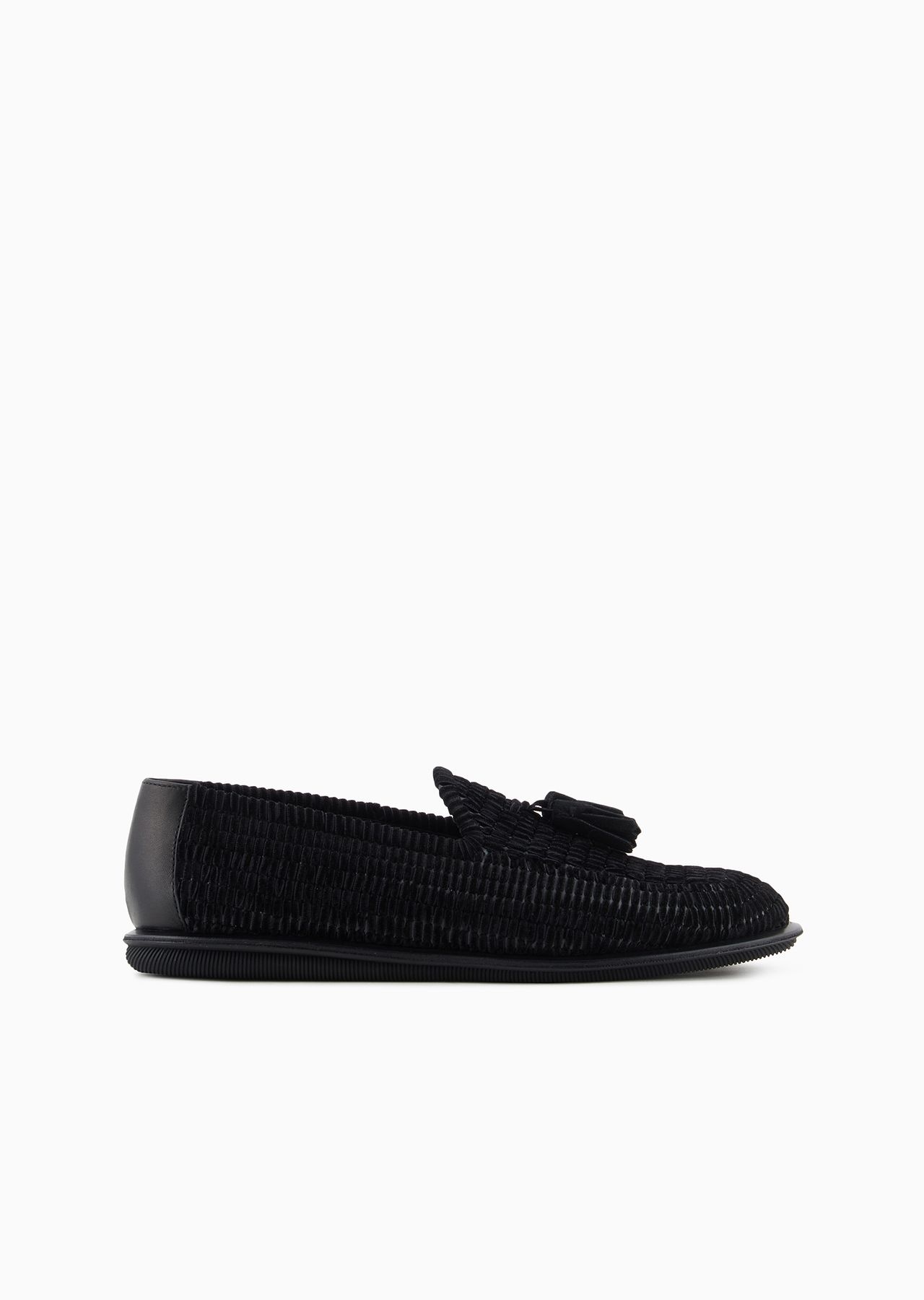 Braided velvet loafers with tassels - 1